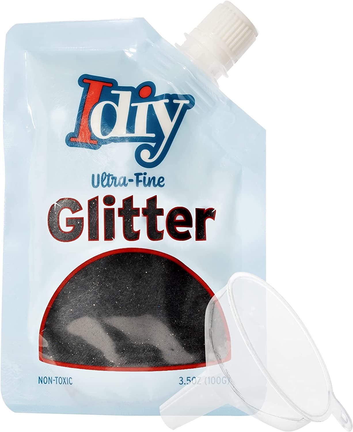 iDIY Ultra Fine Glitter Midnight Black (100g, 3.5 oz) Extra Fine Glitter w