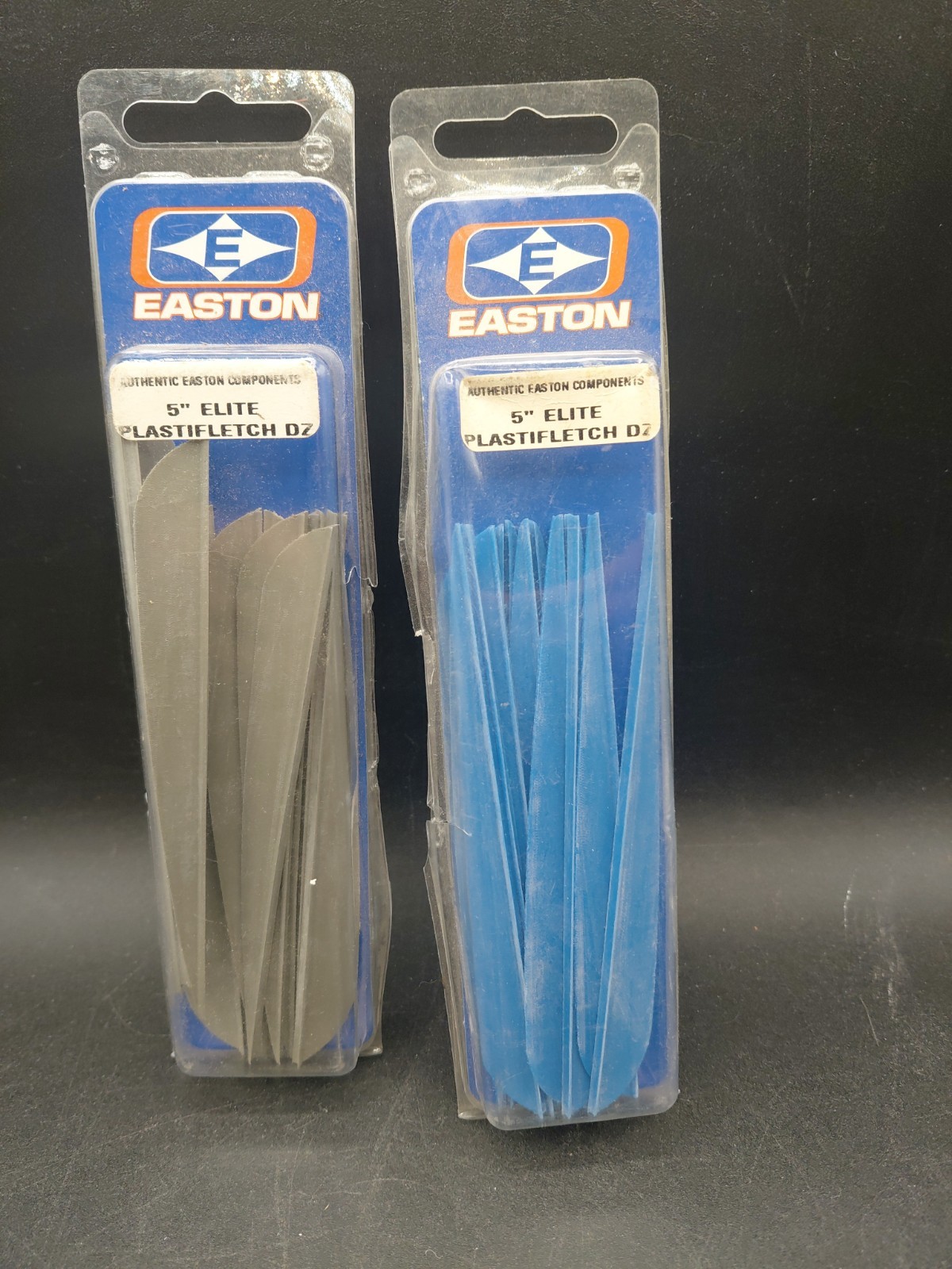 Pair Of Easton 5" Elite Plastifletch Vanes Blue & Grey Arrows