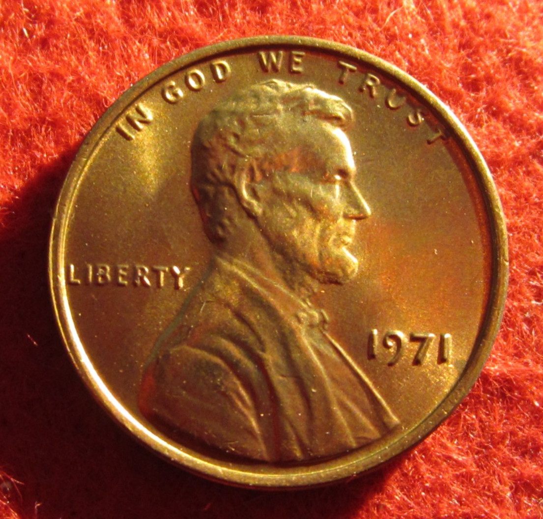 1971 (P) Lincoln Memorial Cent/Penny - Uncirculated - Red - Actual Coin C1313