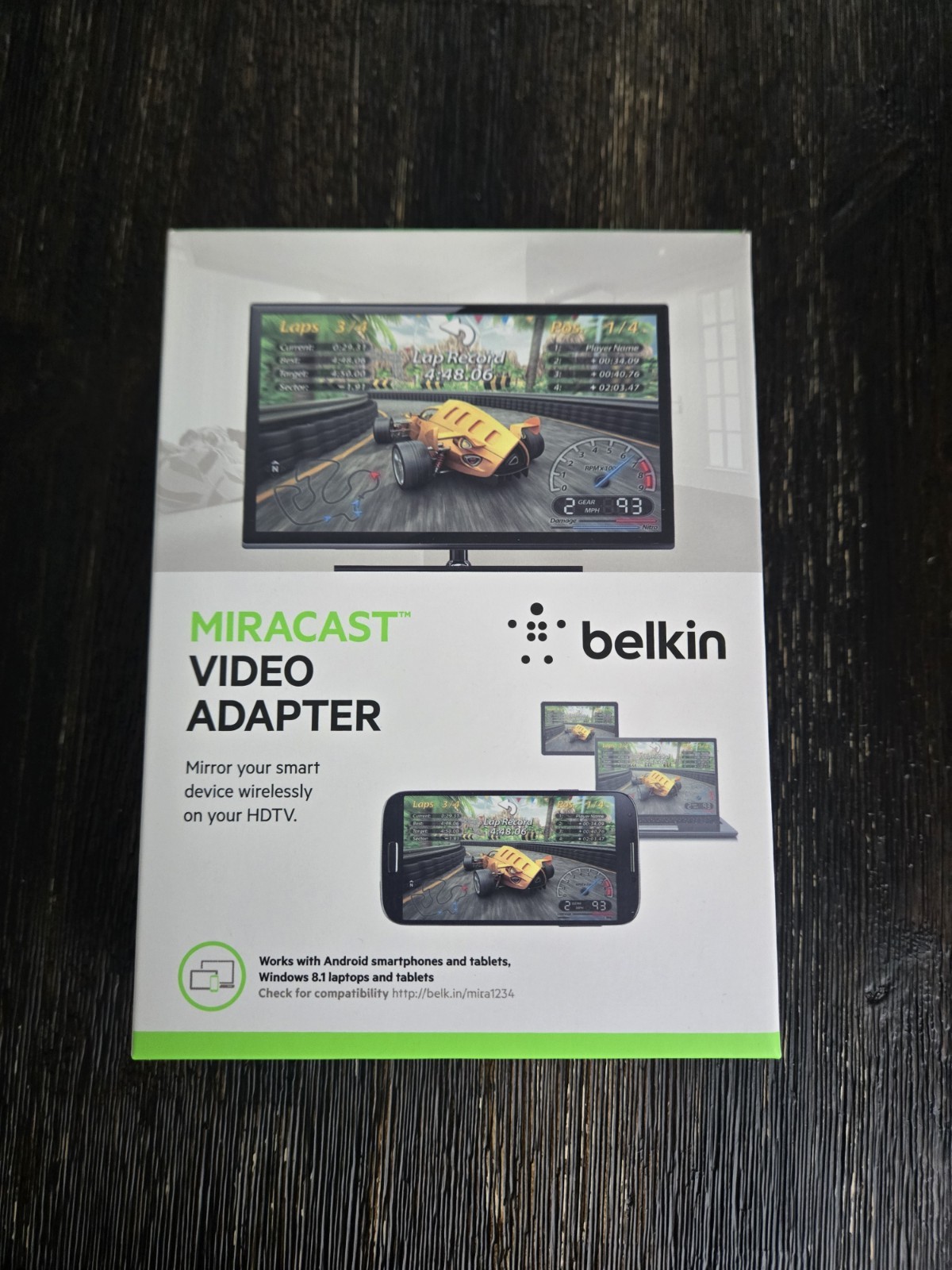 Belkin Miracast Video Adapter Wireless Portable Wi-Fi Dongle Black