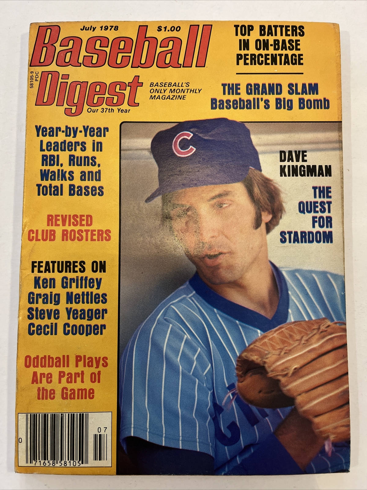Baseball Digest Magazine July 1978 Chicago Cubs, Dave Kingman (B6)