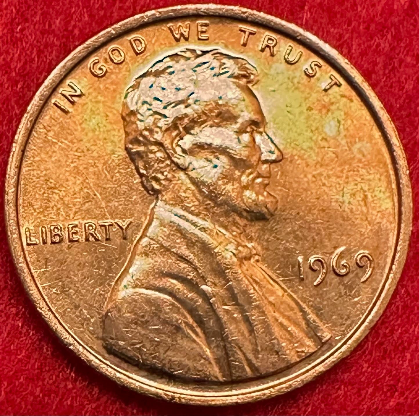 1969 - P PHILADELPHIA MINT UNCIRCULATED LINCOLN MEMORIAL PENNY