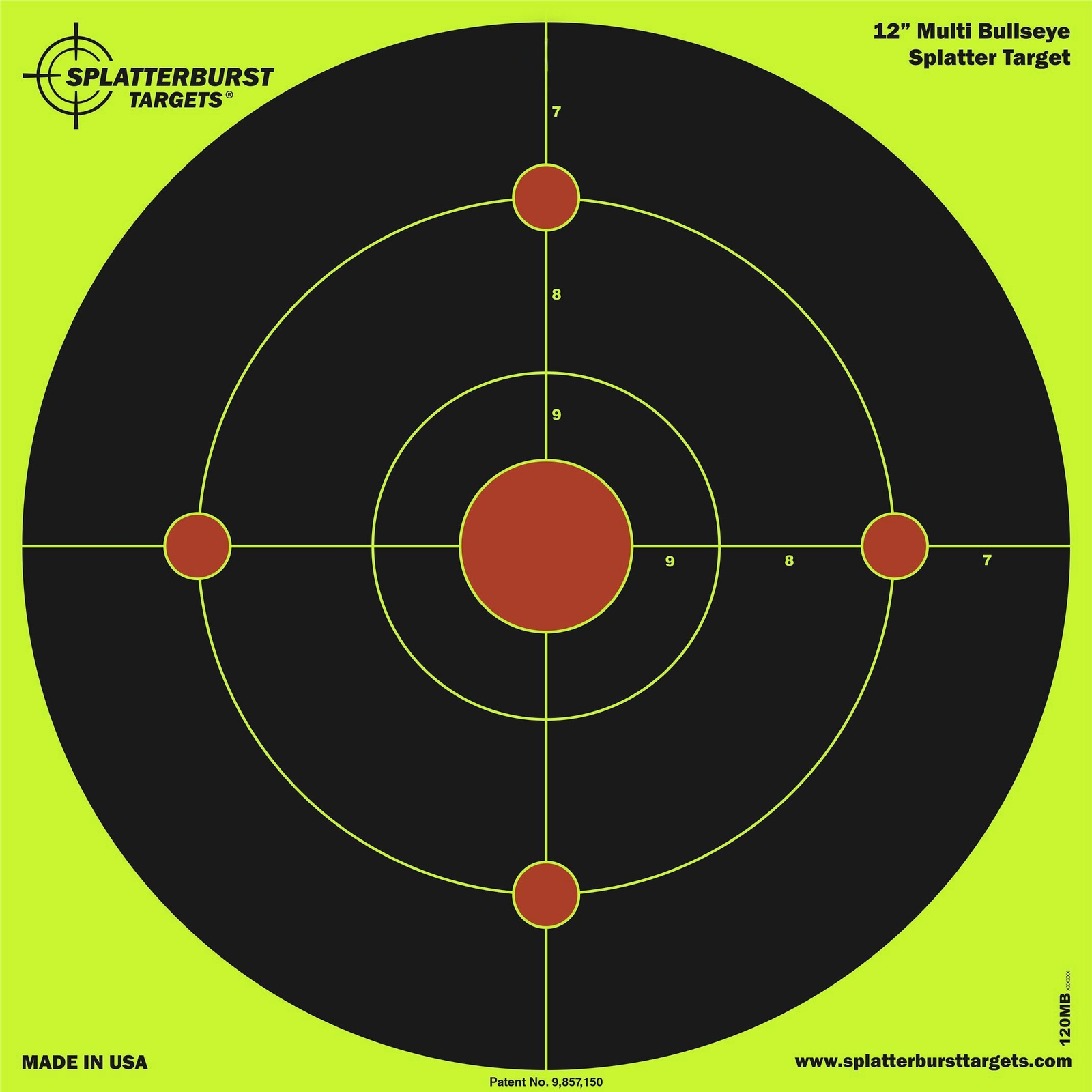 50 Pack Targets - 12 inch Multi-Bullseye Splatter Target - Easily See Your Shots