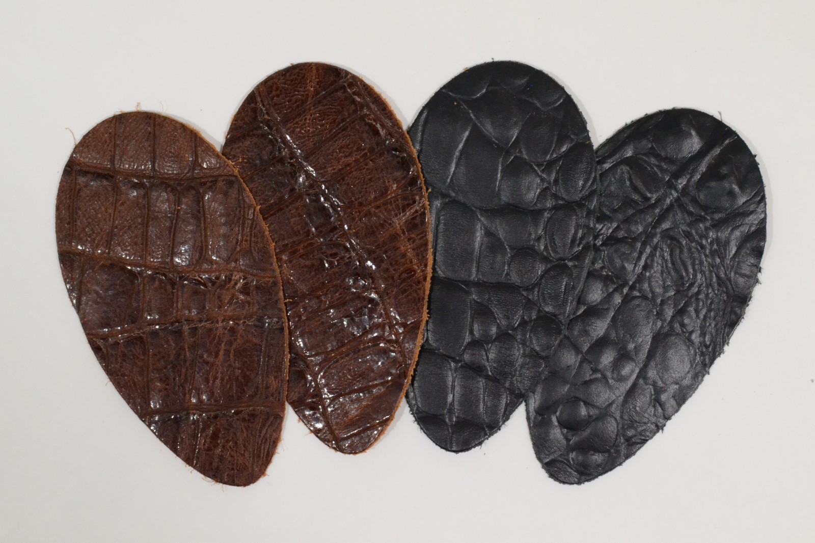Leather Piece - 2 1/4 x 4 1/2 Egg Shape - Alligator Print - 12 pieces (G164)