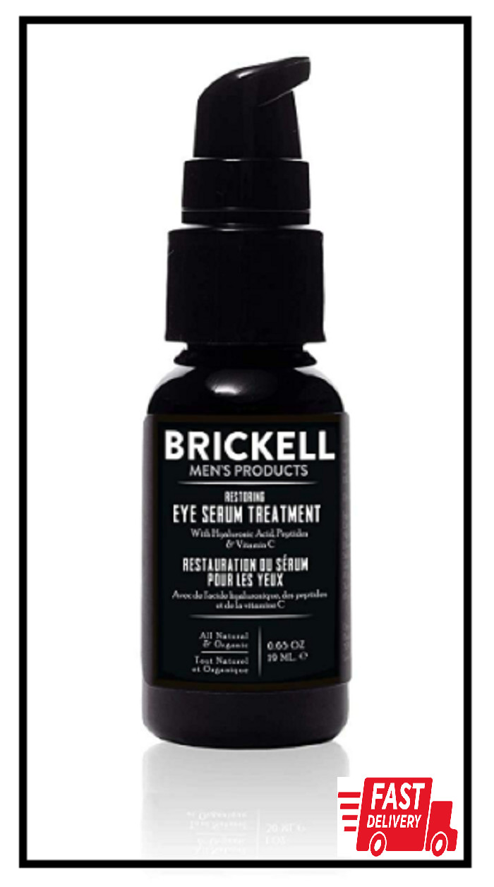 Brickell Men's Restoring Eye Serum Treatment Natural Eye Gel to Firm Wrinkles