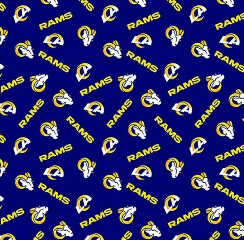 LOS ANGELES RAMS BANDANA NFL HANDMADE 22" x 22"- 100% COTTON - IN STOCK