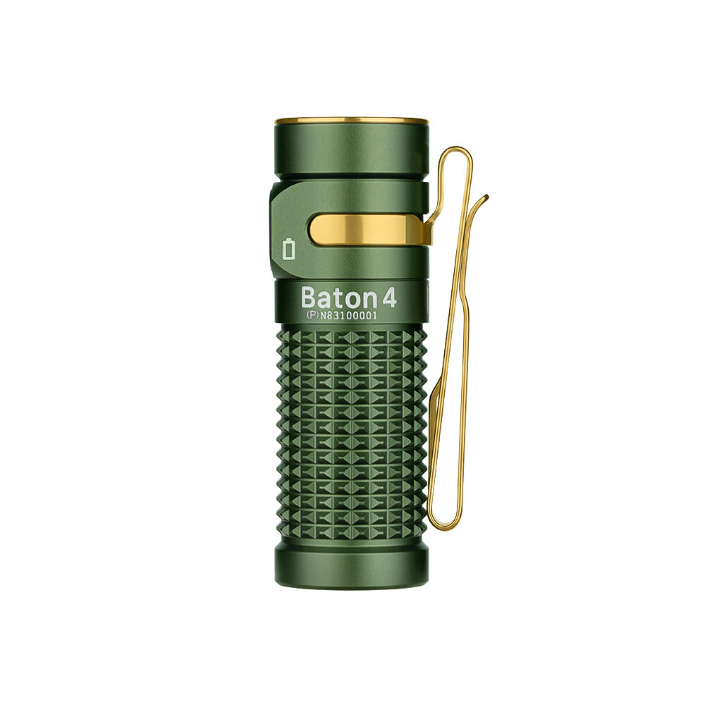 Olight Baton 4 OD Green Premium Rechargeable Flashlight & Charging Case, 1300 L