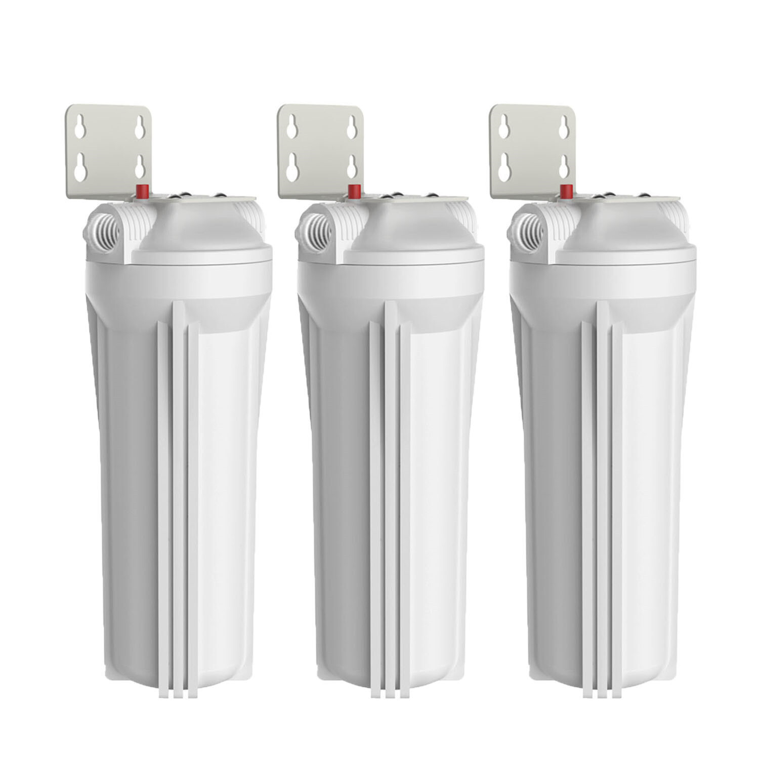 3 Pack 10 Inch Whole House Water Filter Housing for 10" x 2.5" Filters RO System