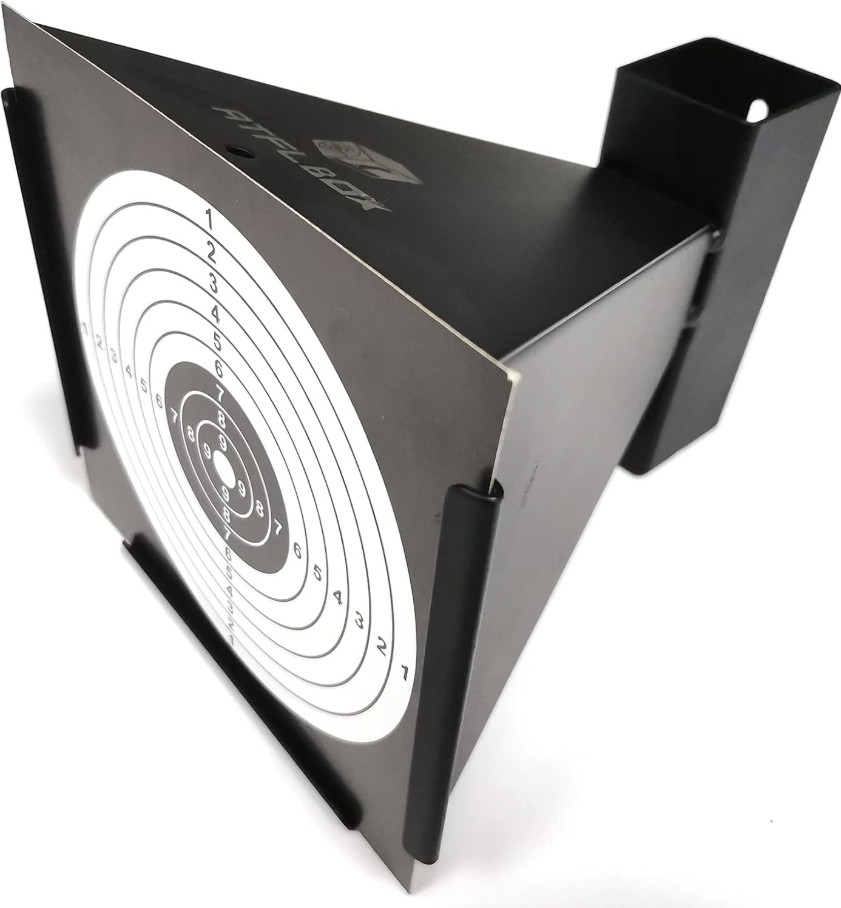 BB Gun Pellet Target Trap Metal Bullet Catcher w/50 Paper Targets Airsoft