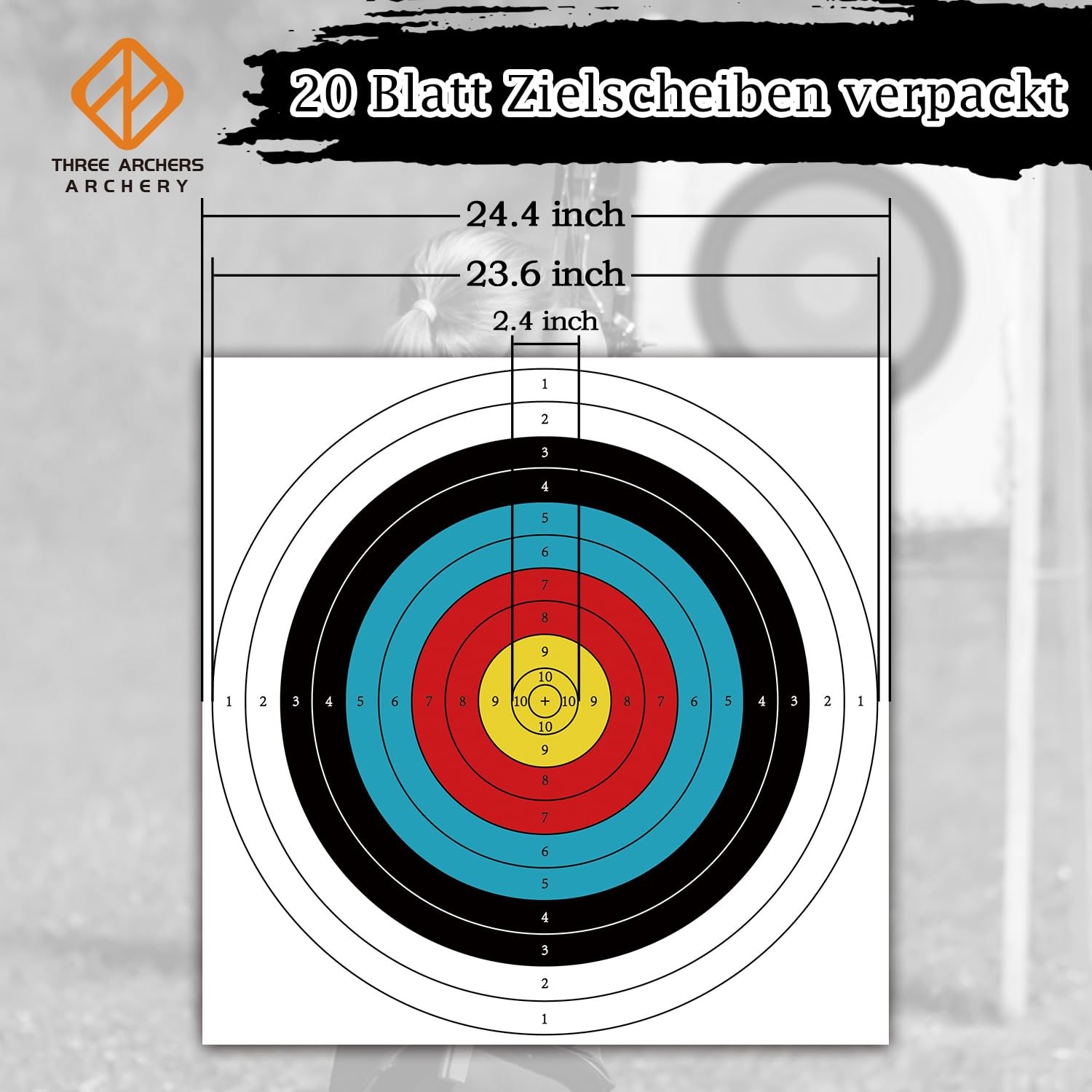 20 Blade 60cm Archery Target Pads 10 Ring Disc Pads 6...