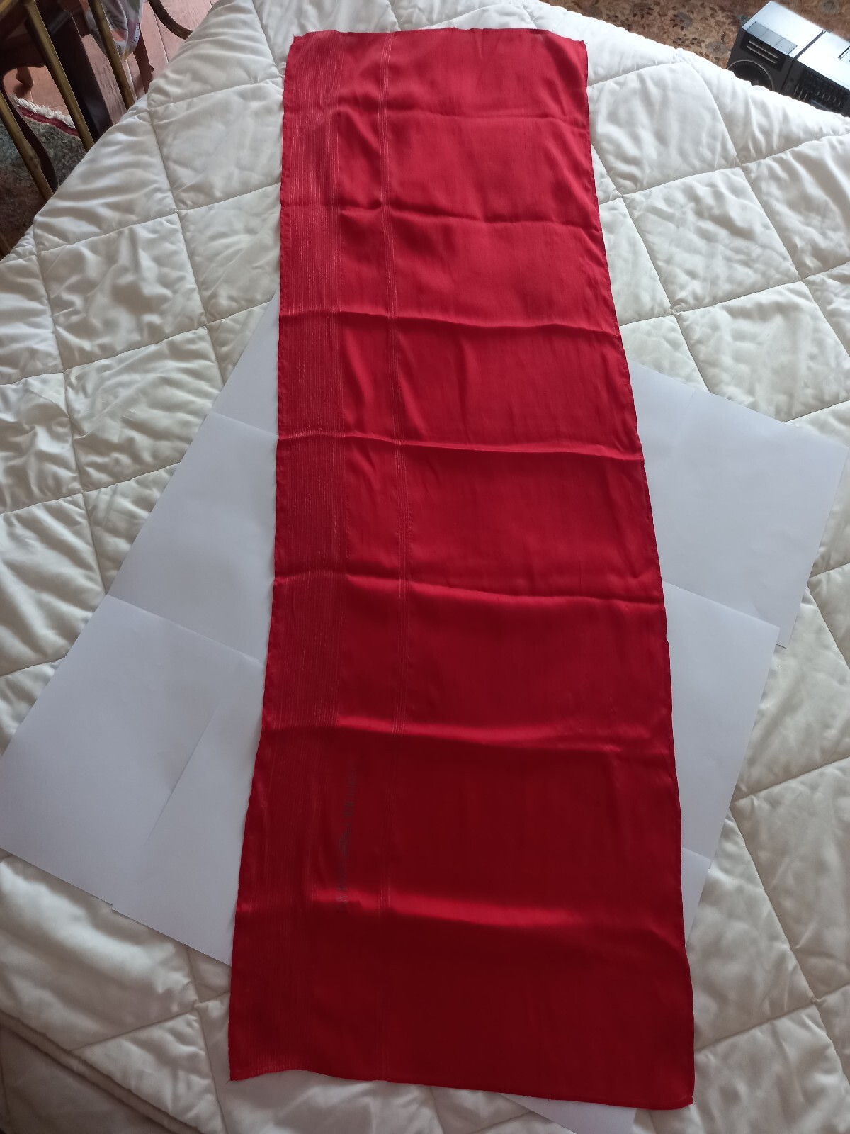 EMPORIO ARMANI SOLID COLOR RED SCARF