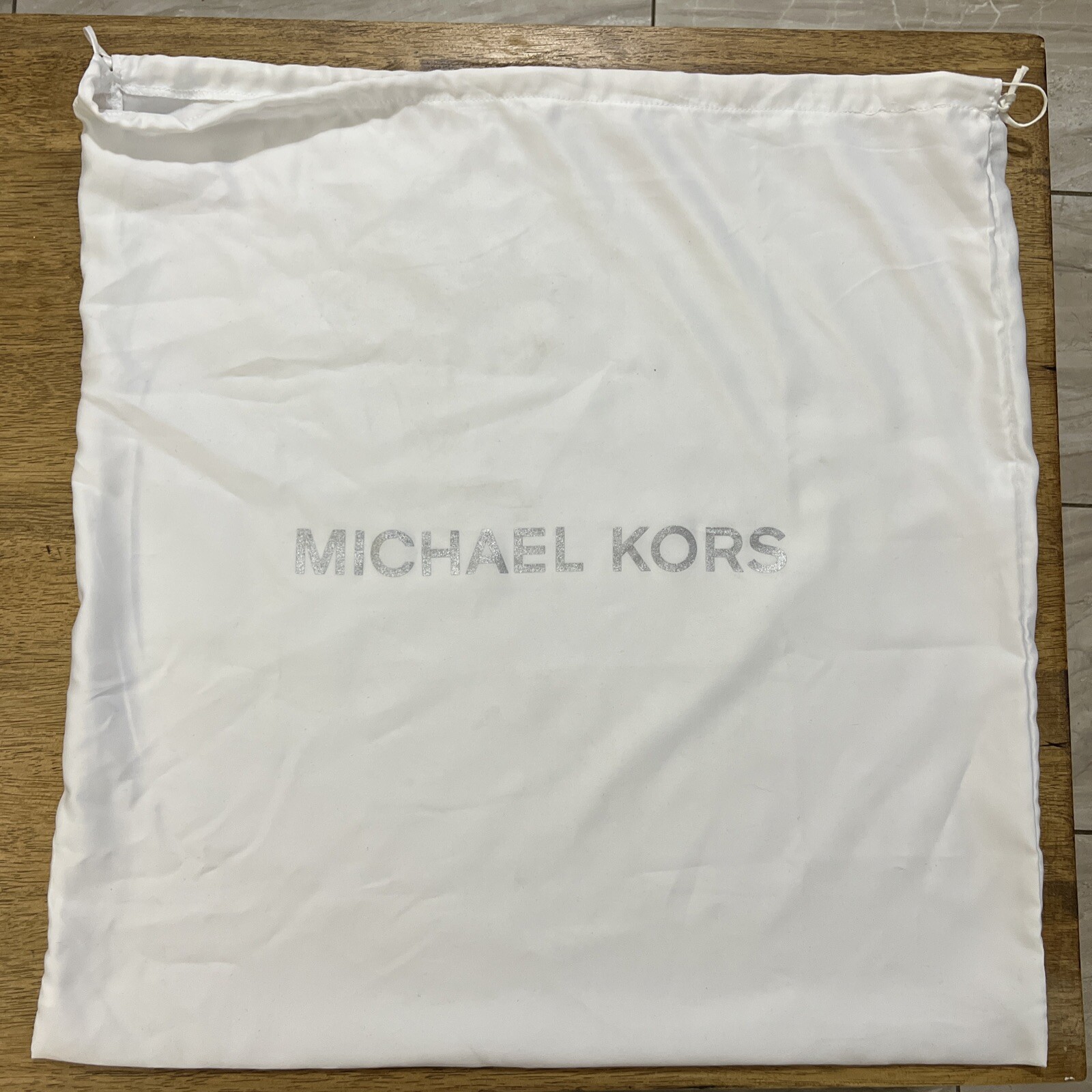 Michael Kors Dust Bag w/Drawstring 21”x21”Handbag Storage Silver Logo