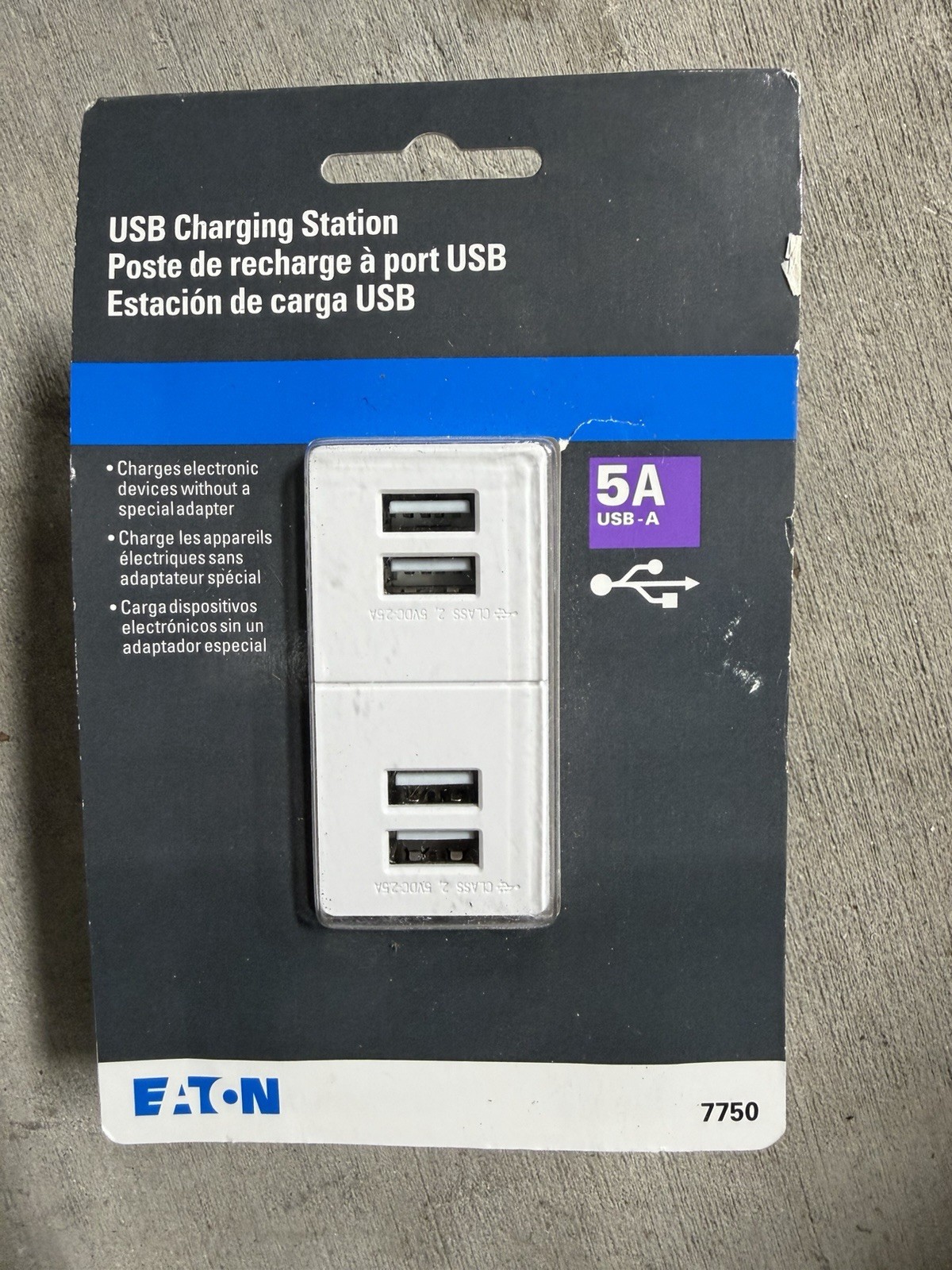 Eaton 4 Port USB- A Charging Station, 5A,  White, 7750. {19}.