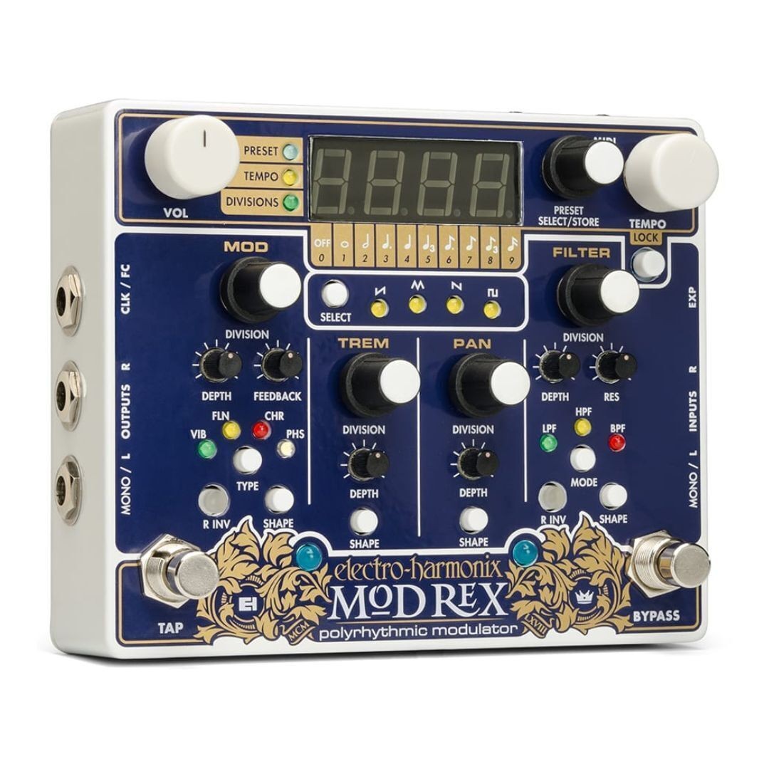 Electro-Harmonix Mod Rex Polyrhythmic Modulator Guitar Pedal with 4 Modulations