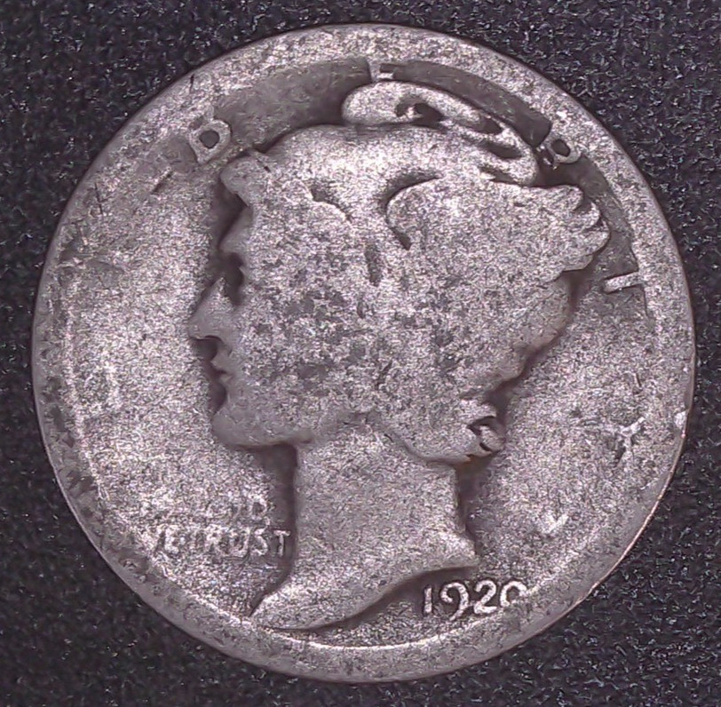 1920-P Mercury Winged Liberty .10c Dime 90% SILVER Philadelphia Mint