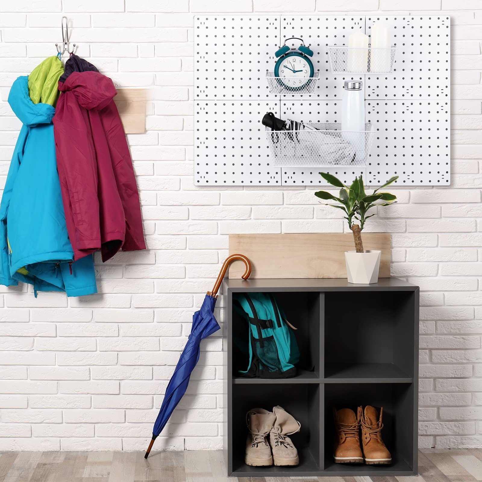 Photect Pegboard Wire Baskets Accessories Hanging Wall Organizer 3 Sizes Pegb...