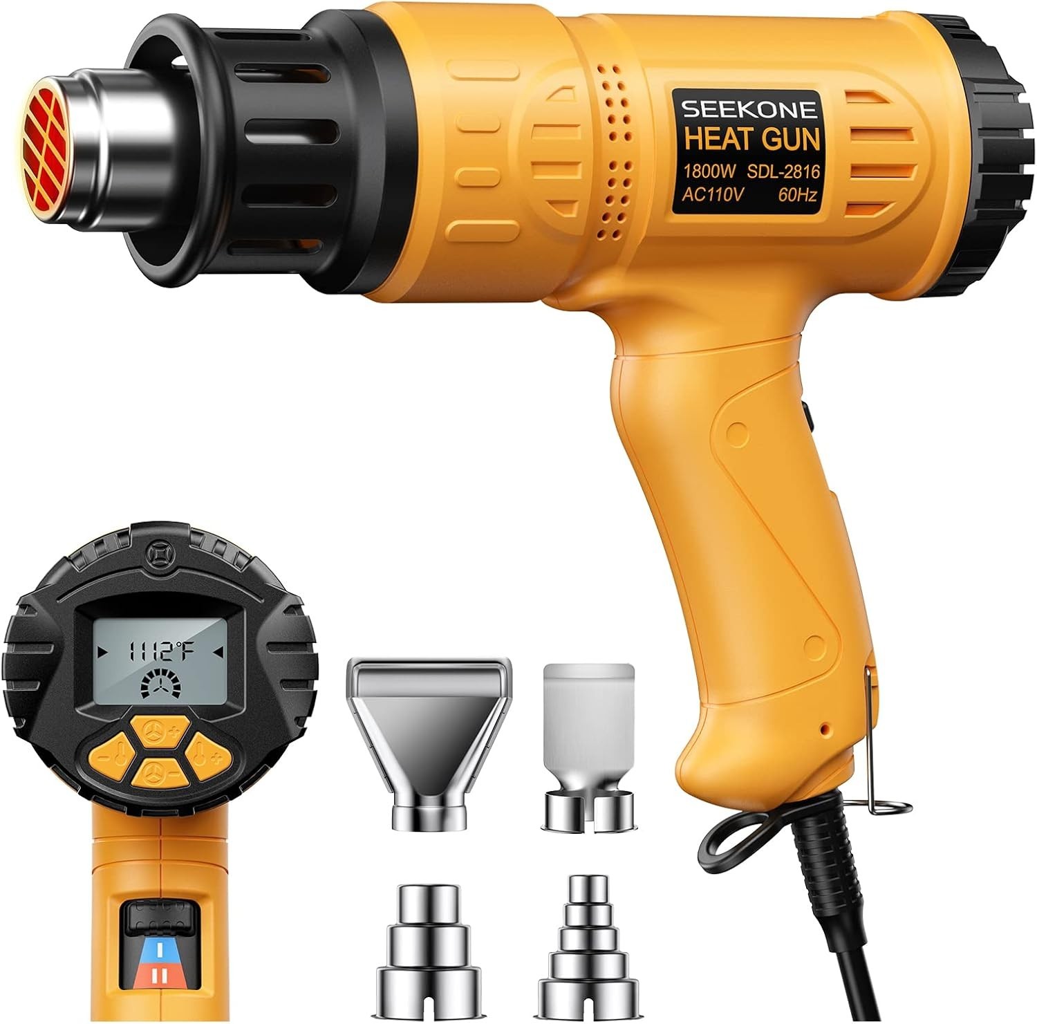 High-Performance 1800W Heat Gun with Overheat Safety & Memory Settings