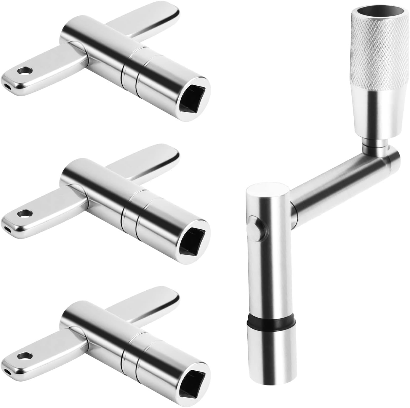 4-Pack Universal Drum Key Set - Stainless Steel Tuning Wrench Kit with Continuou