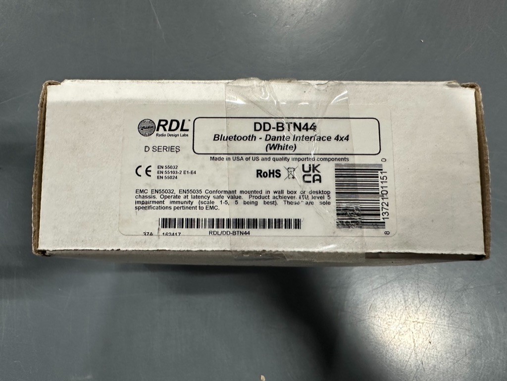 RDL DD-BTN44 Bluetooth-FMT-A Dante Interface 4x4 (White)