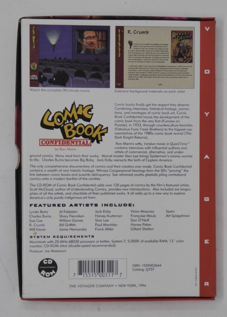 Comic Book Confidential Ron Mann Voyager Vintage MAC CD-ROM
