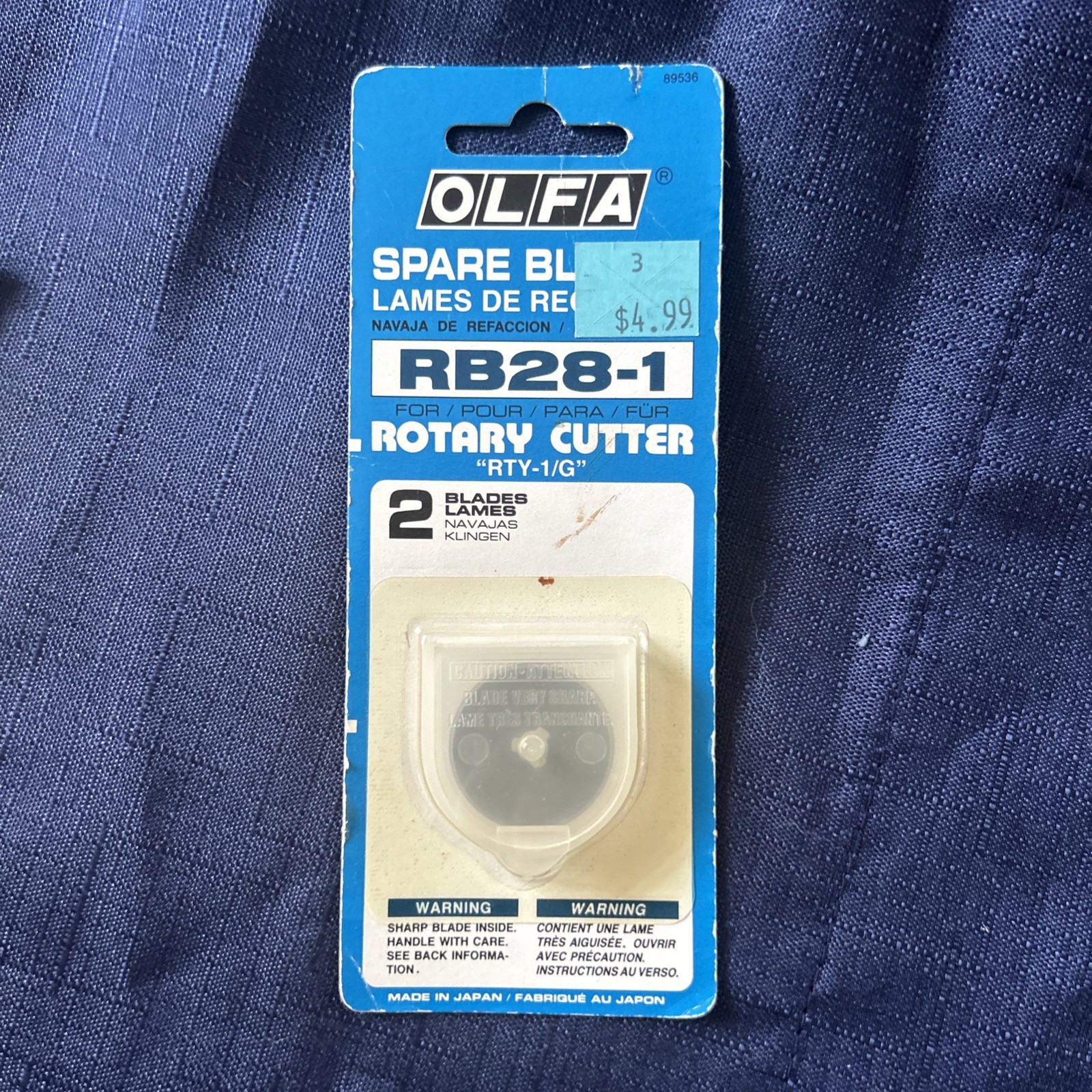 Olga Rotary Cutter Spare Blades RB28-1 W/case Vtg