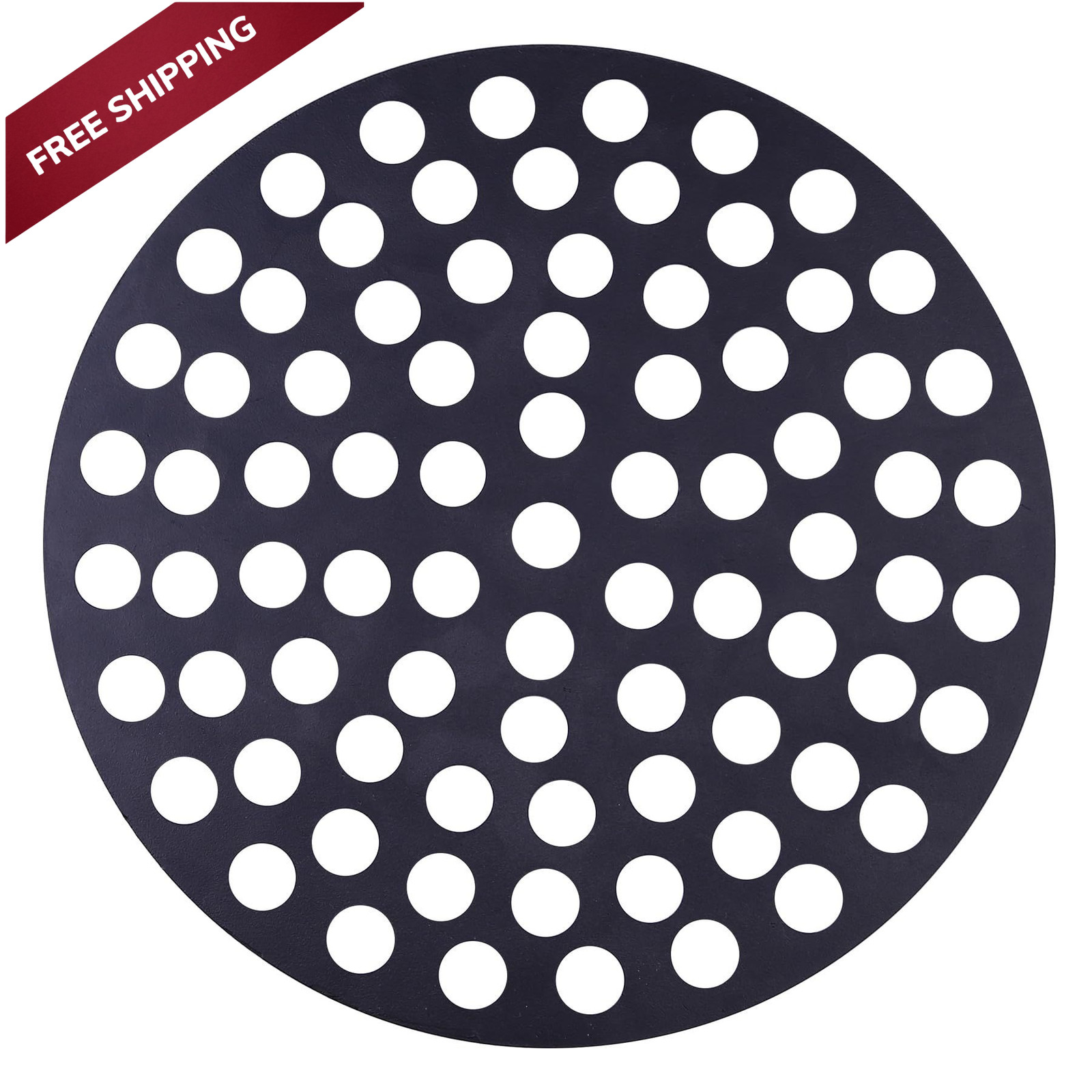 6.5-Inch Cast Iron Floor Drain Cover – Round Grate 6.5″, Black