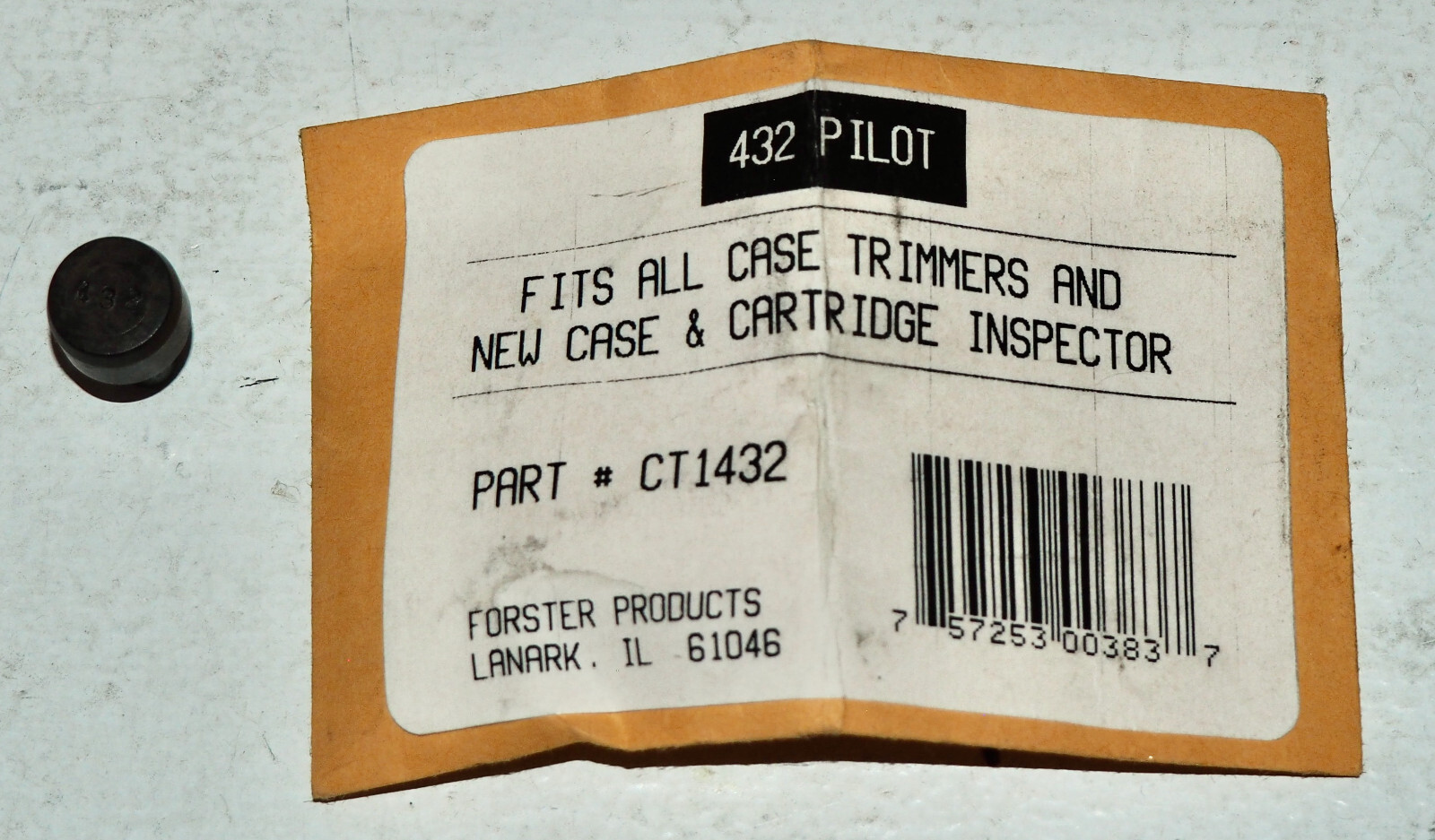 Forster Case Trimmer Pilot .432 (CT1432)-NOS-Old Style-no package
