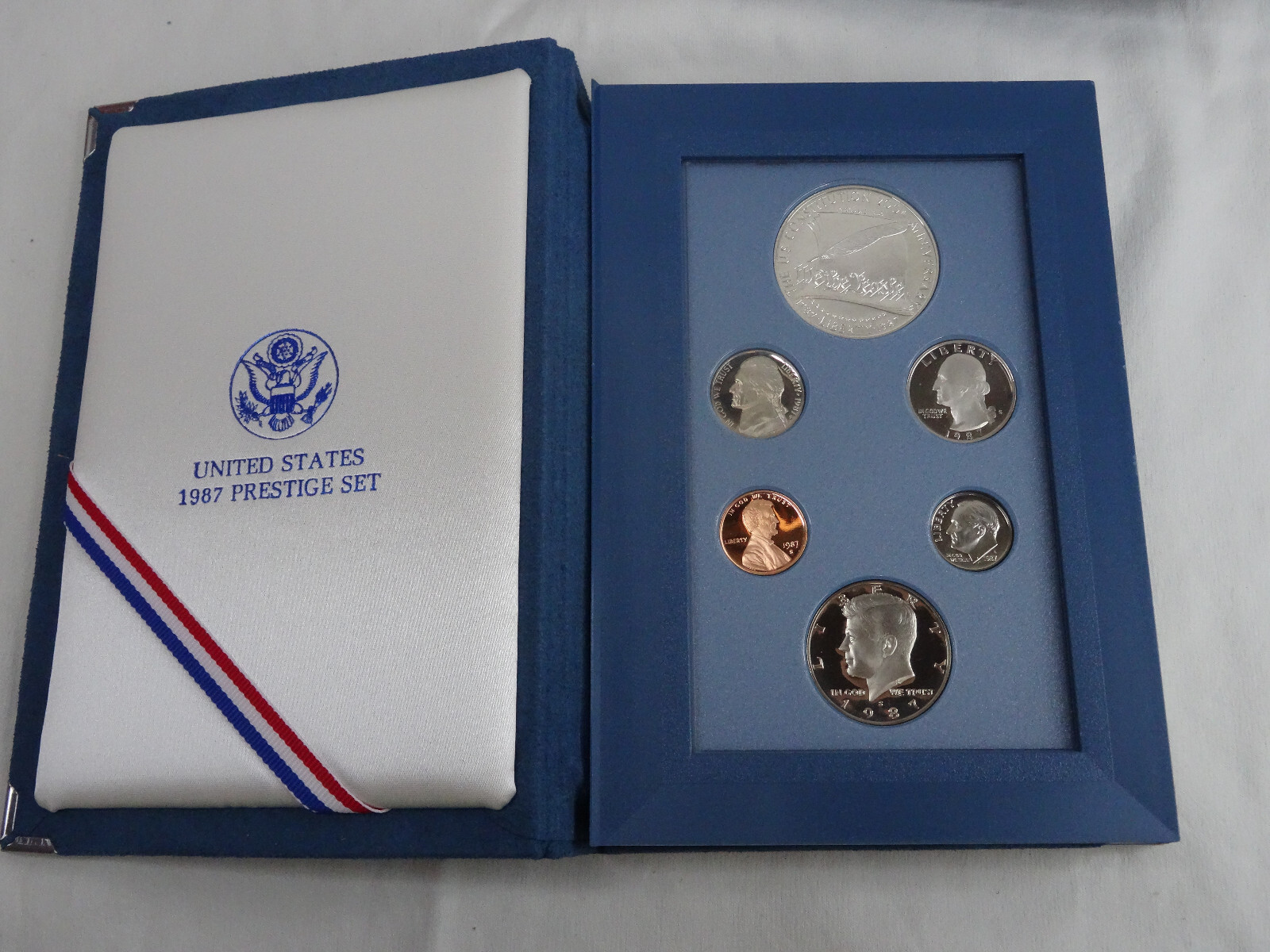 1987 Prestige Set US Mint Constitution Silver Dollar w/ Box & COA 6 Coins