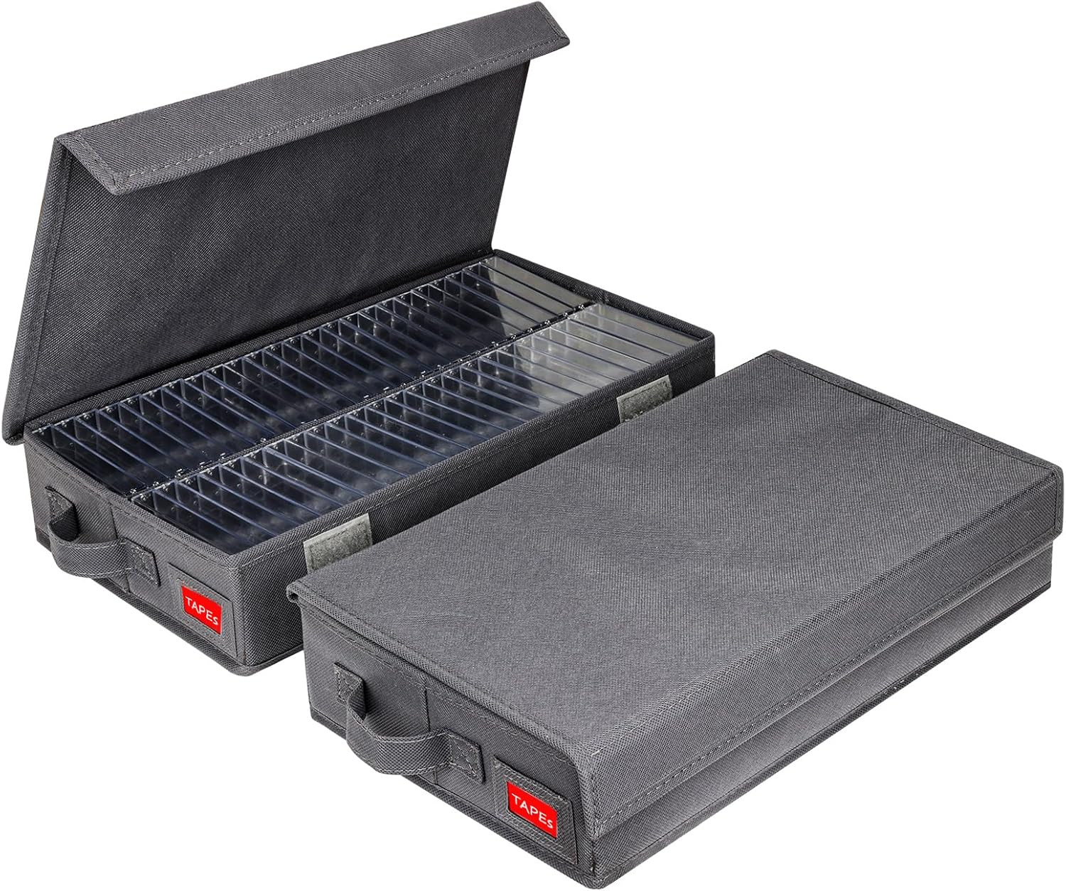Upgrades Cassette Tape Storage Box - Dust-Proof Cassette Racks with Lid - Audio