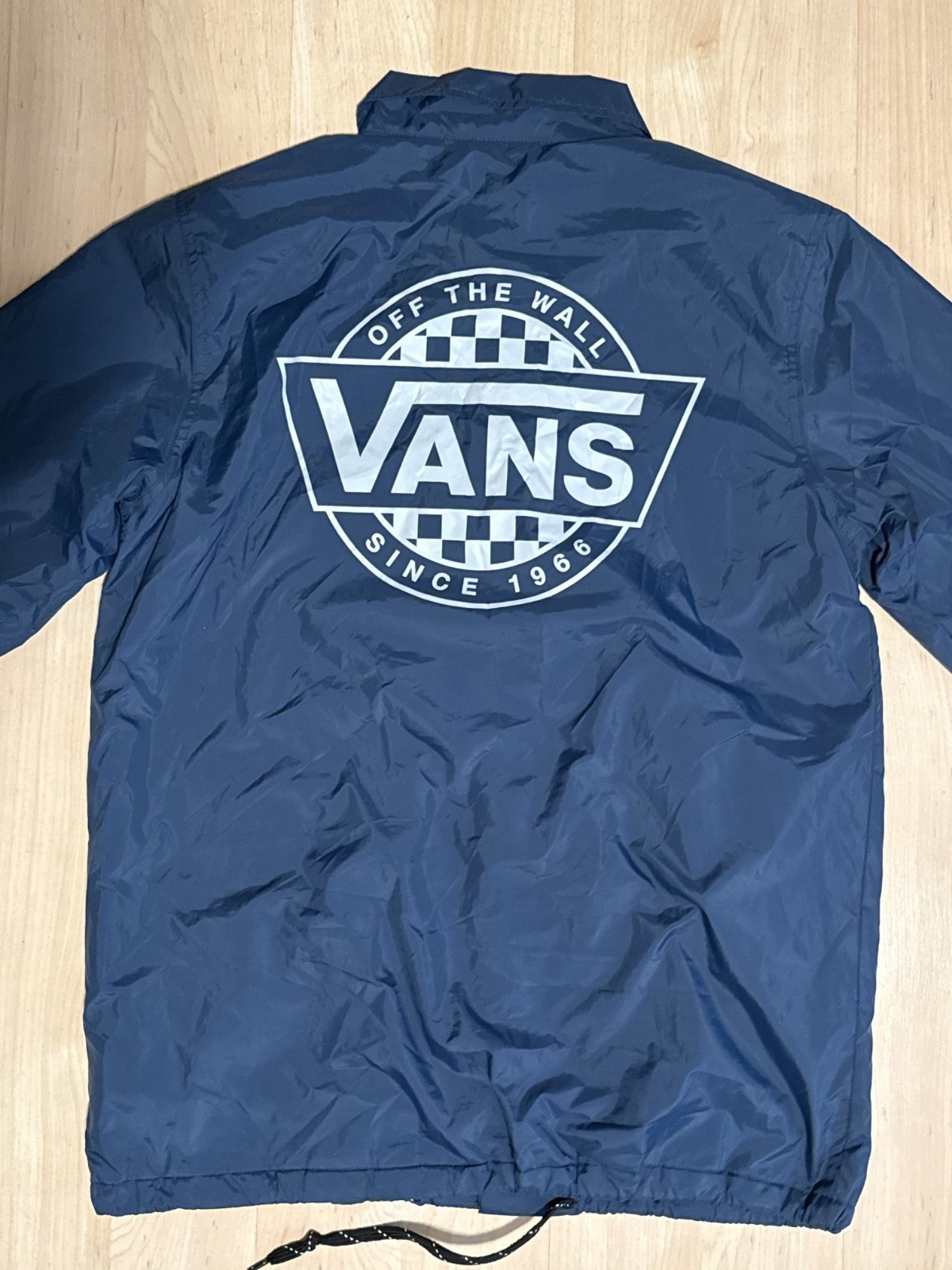 Vans Off The Wall Button Rain/Windbreaker Shell Jacket Navy Men’s Size Small