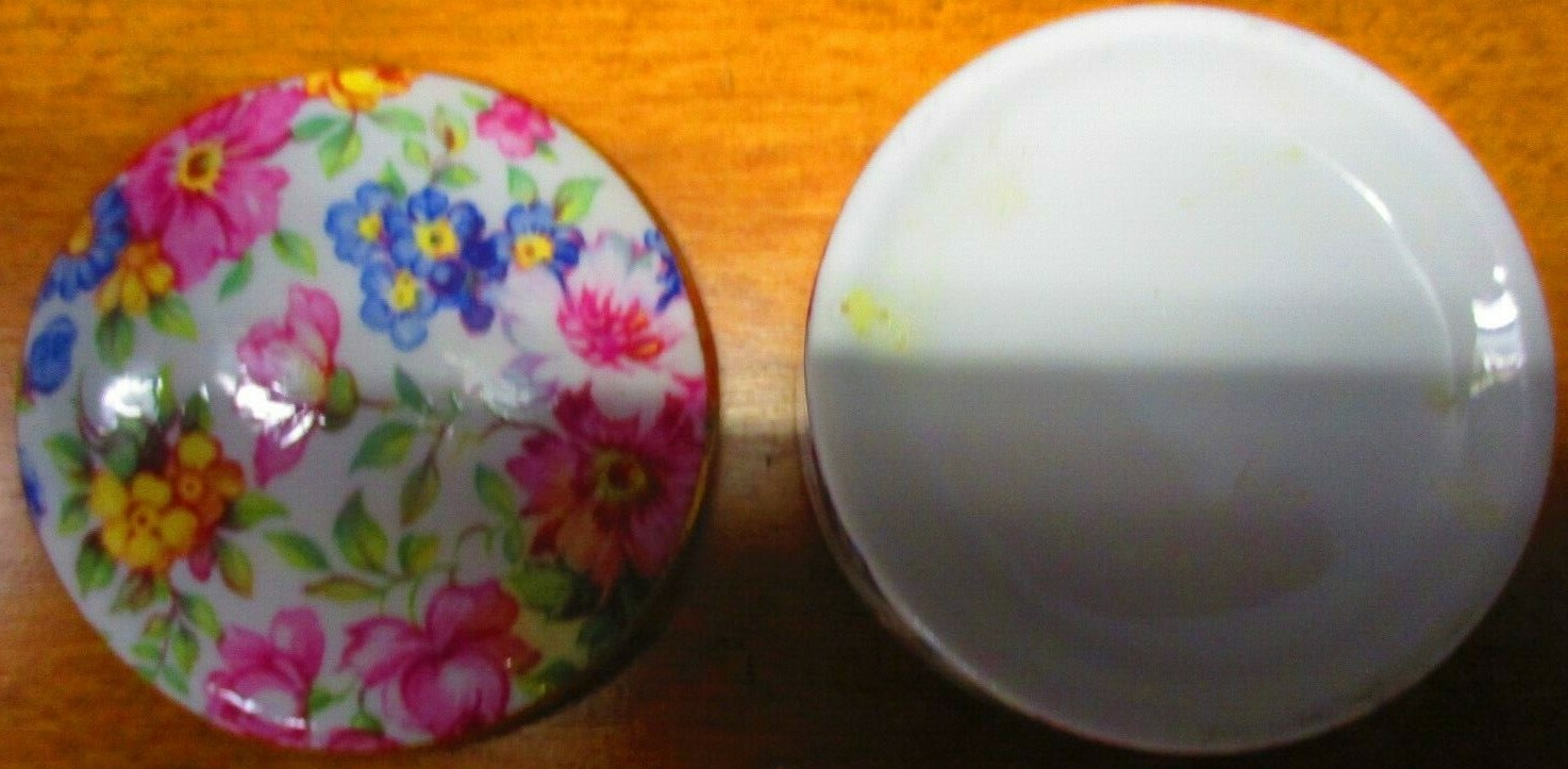 Round Floral Trinket Box, Excellent!