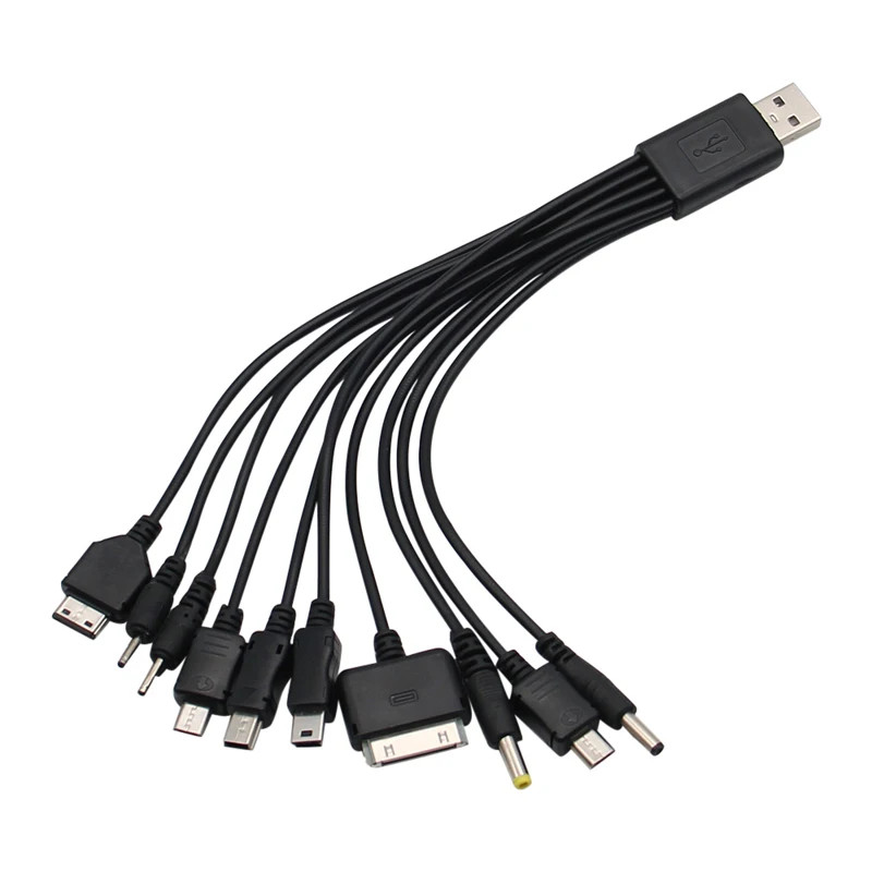 Universal USB to Multi Plug Cell Phone Charger Cable 10 to 1 USB Cable for Samsu