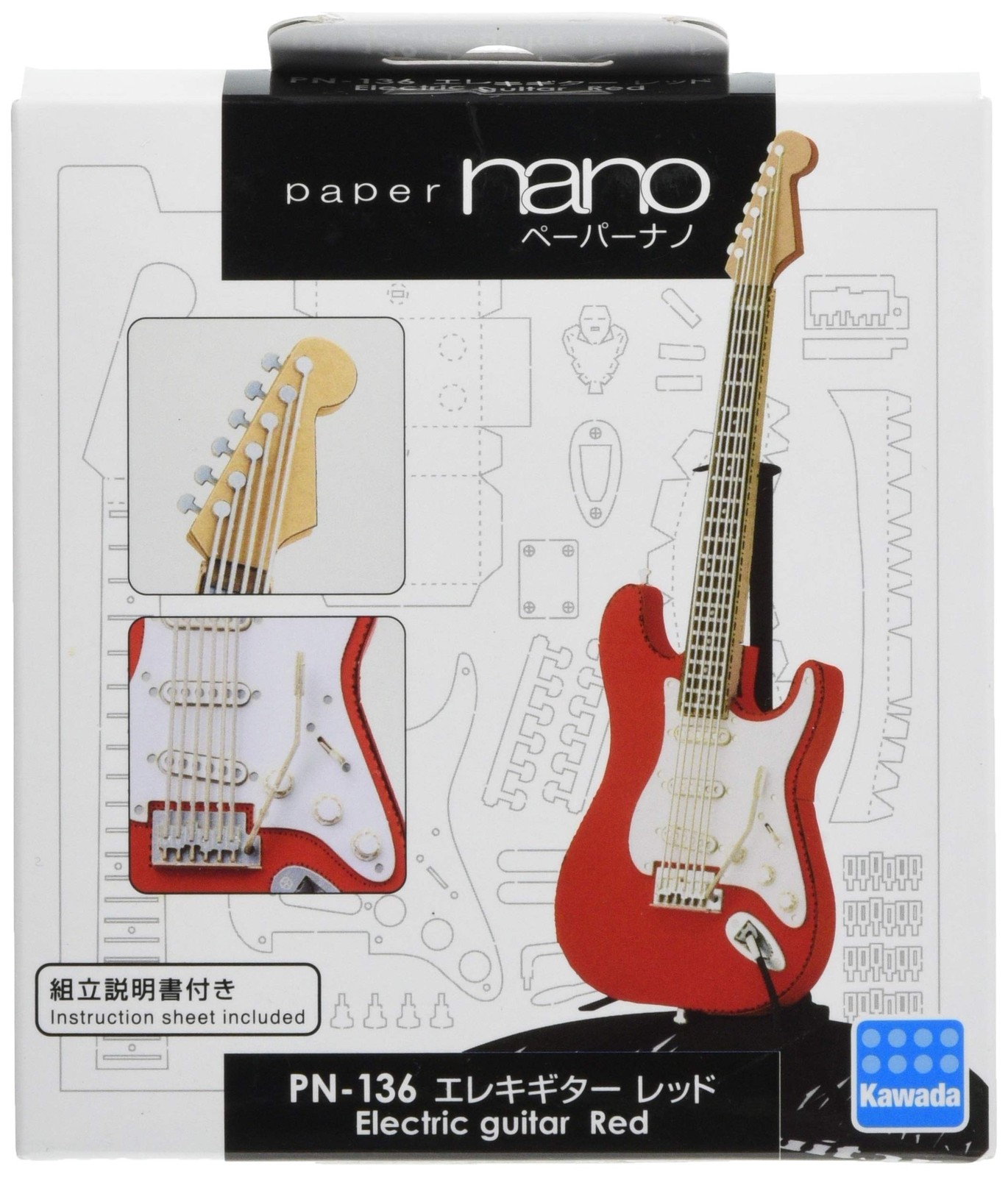 Paper Nano Electric Guitar Red PN-136