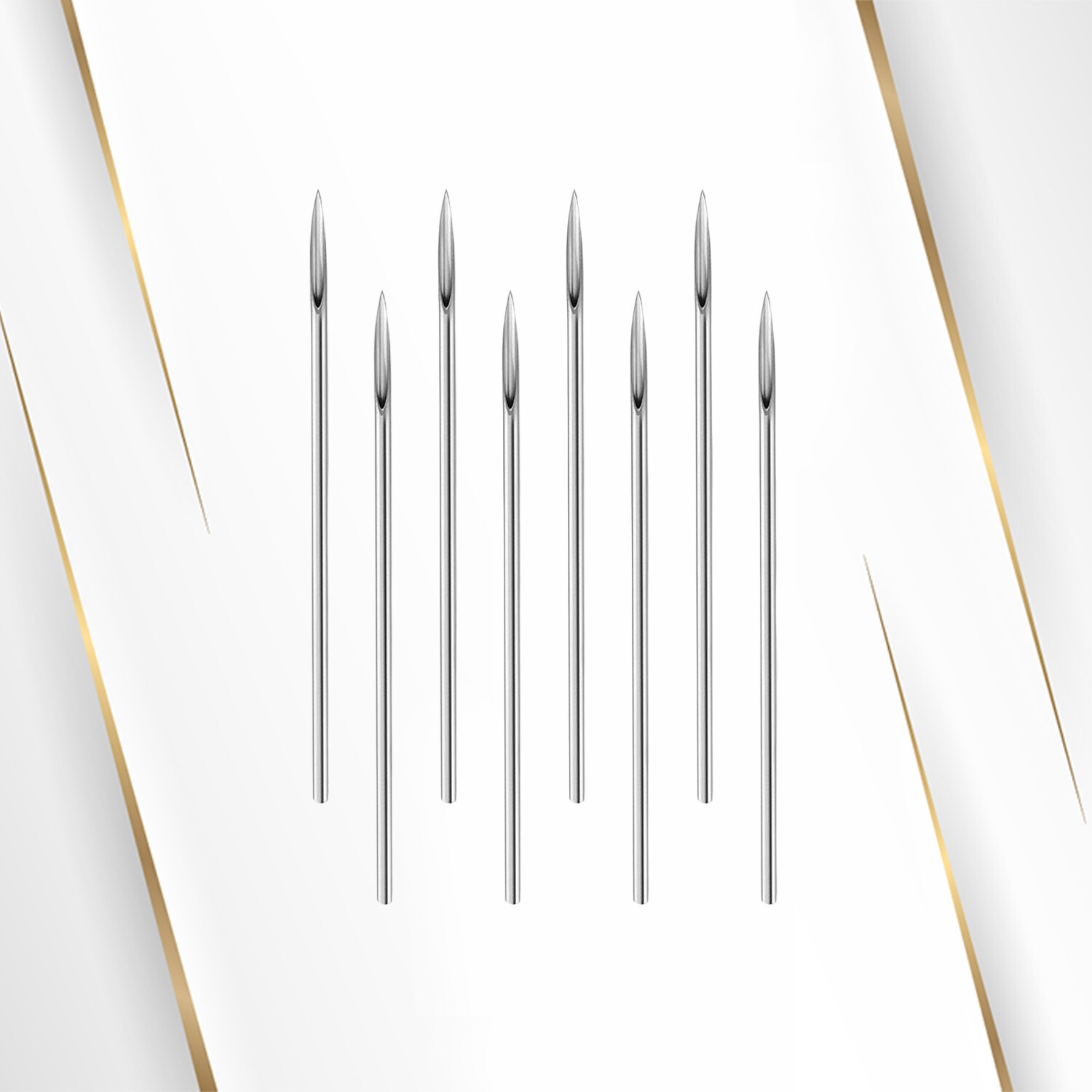 Pack of 10 Piercing Needles Surgical Steel Sterile Disposable Piercing Needles
