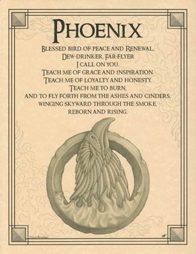 Phoenix Parchment-Like Page for Book of Shadows, Altar!