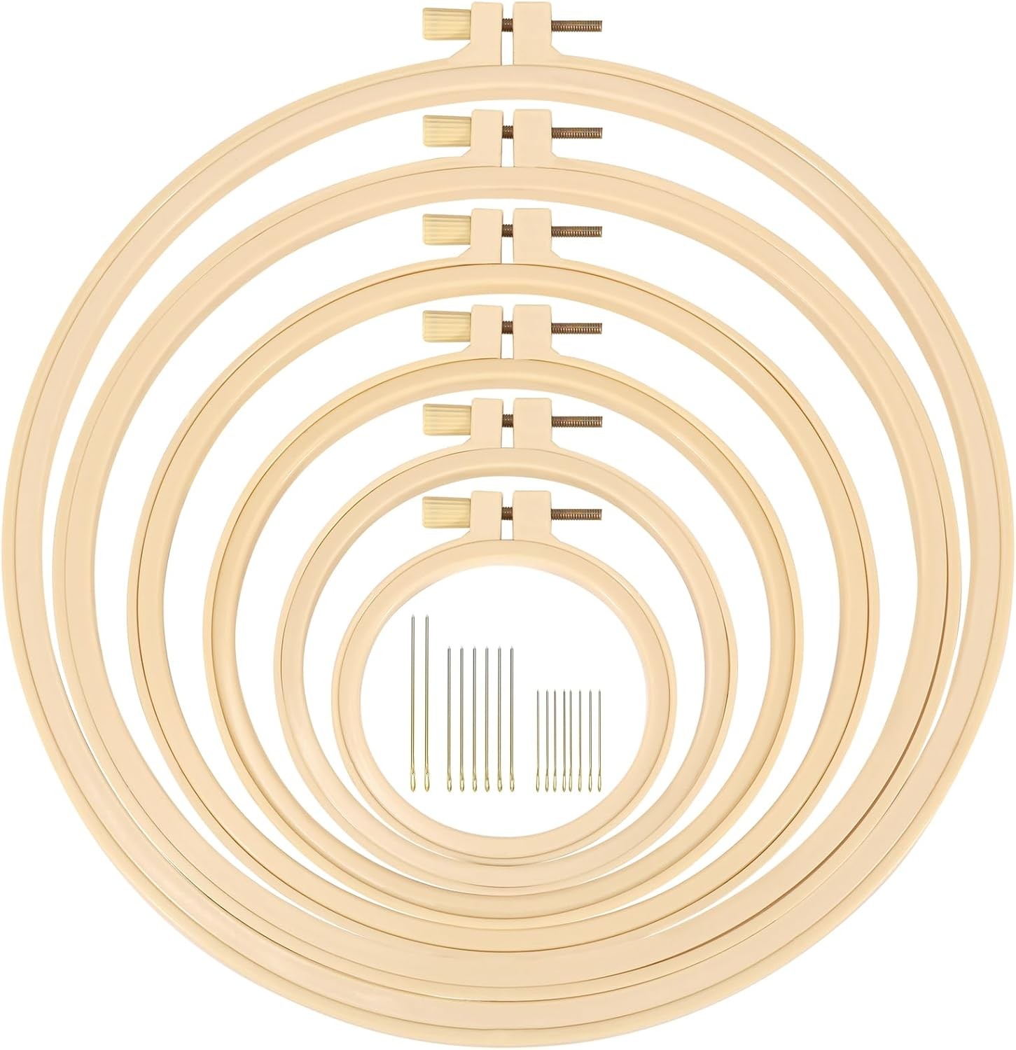 Caydo 6 Pieces Embroidery Hoops 3 Inch to 10 Cross Stitch Hoop Wood