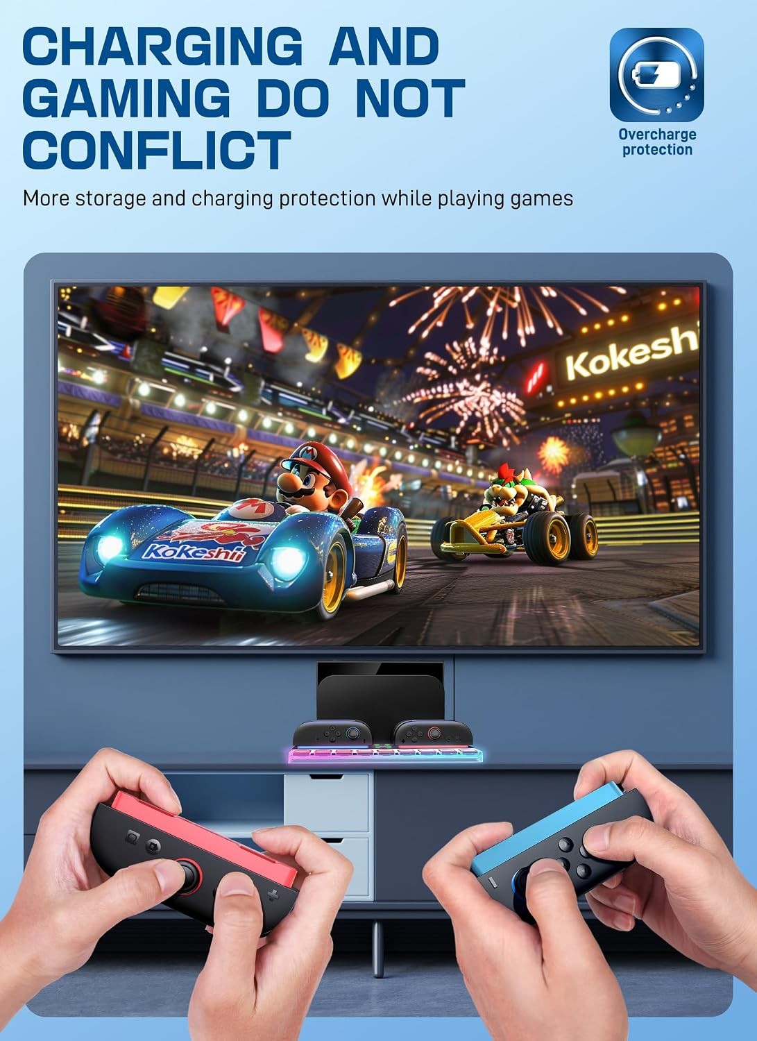 i-Blason Charging Dock Storage Base for Nintendo Switch 2 JoyCon Controllers USB