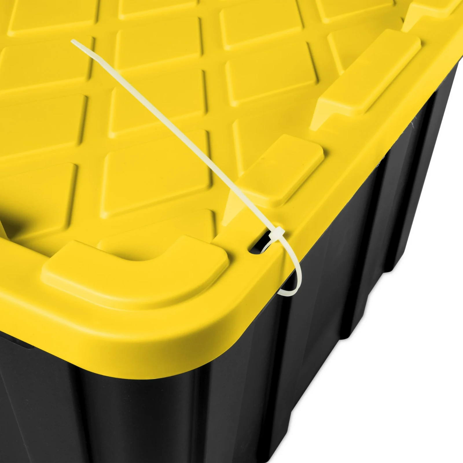 Sterilite 27 Gallon Durable Plastic Storage Tote - Black & Yellow (6 Pack)