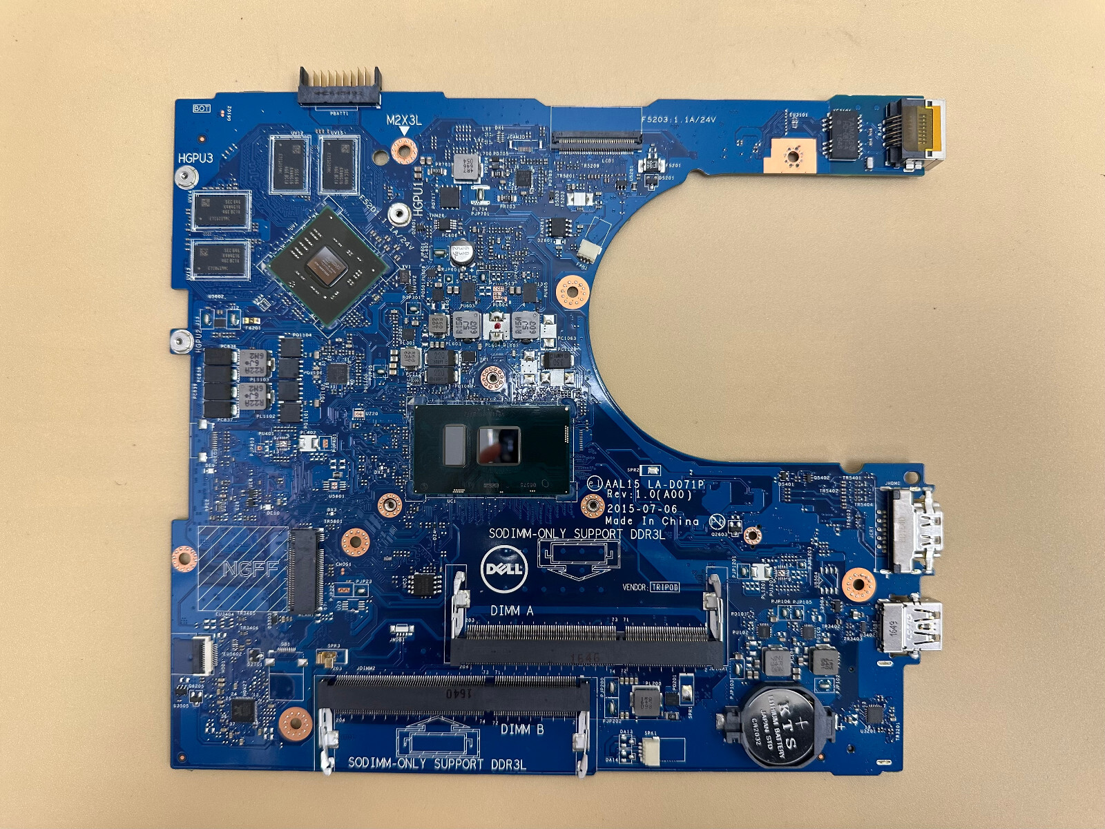 F1J0W Dell Inspiron 5559 5759 Motherboard Intel i7-6500U 2.50GHz AAL15 LA-D071P