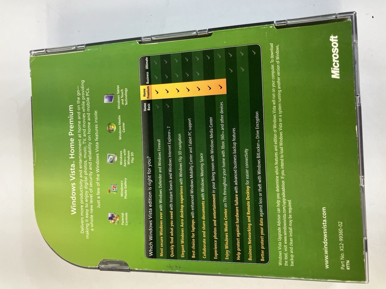 Microsoft Windows Vista Home Premium Full Version with Key Service Pack 1 32-bit