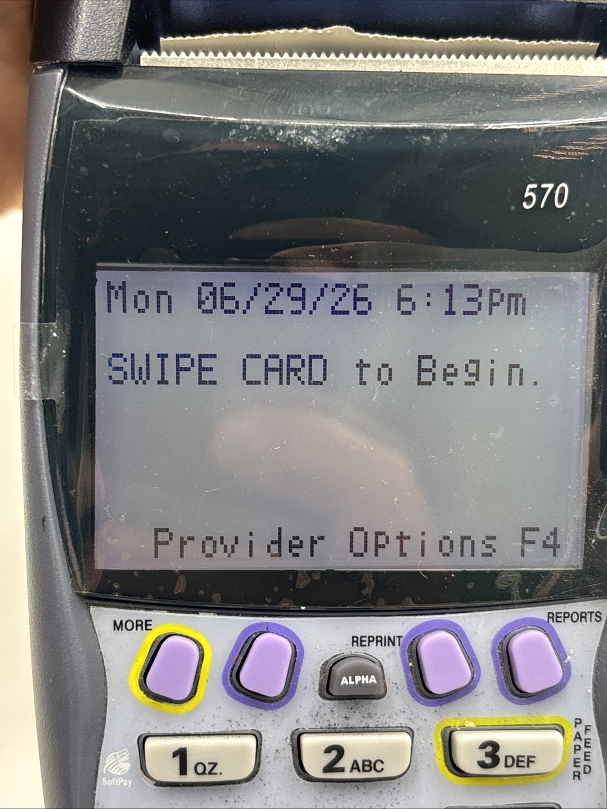Verifone VX-570 OMNI 5750 Credit Card Machine with power supply