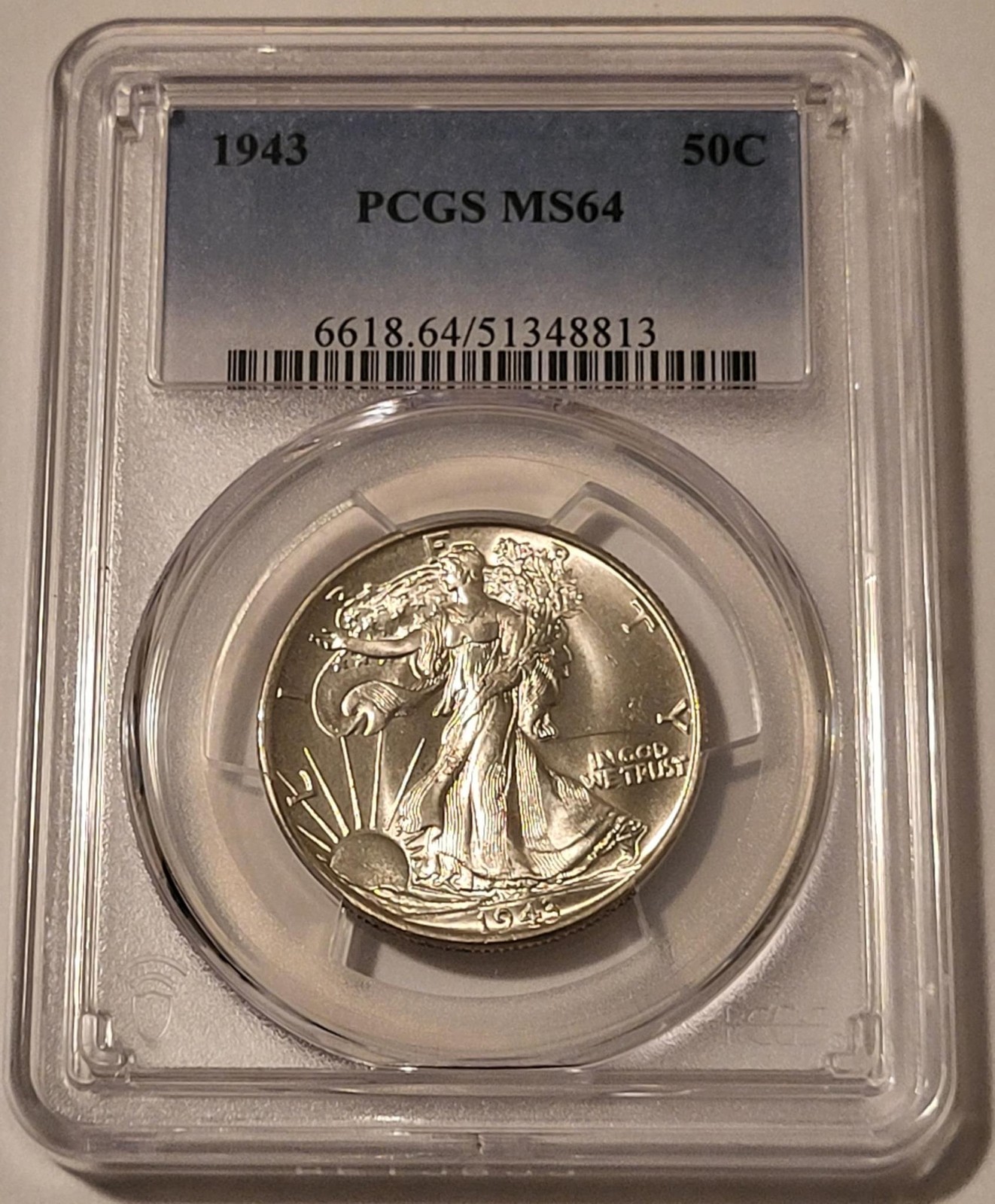 1943 Walking Liberty Half Dollar MS64 PCGS