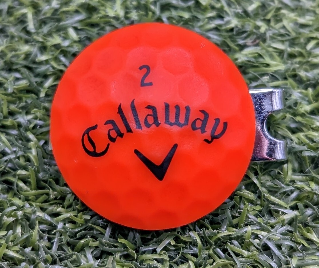 Callaway Orange Golf Ball Marker With Magnetic Hat Clip