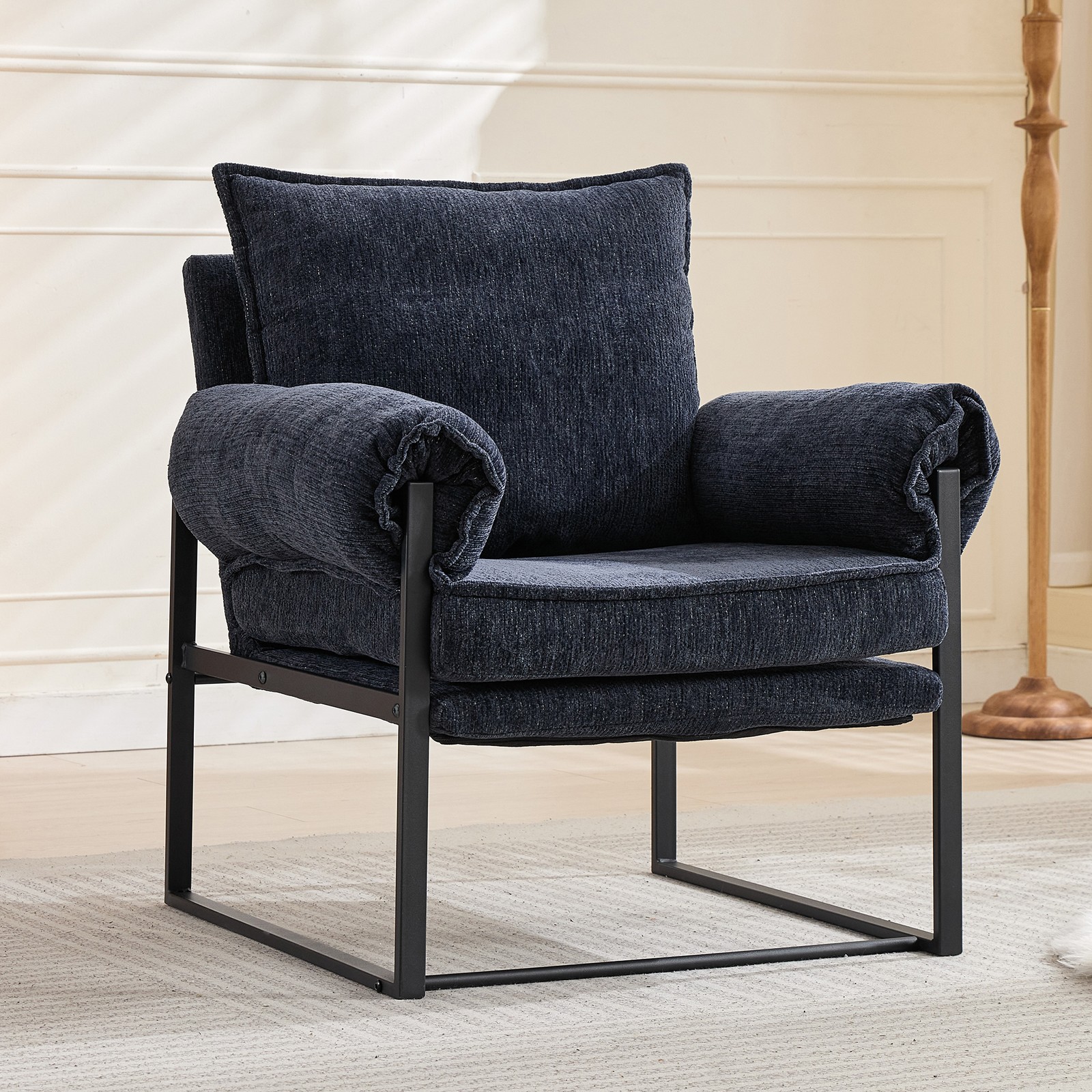 Adjustable Chenille Recliner Chair Modern Single Reclining Sofa for Living Room