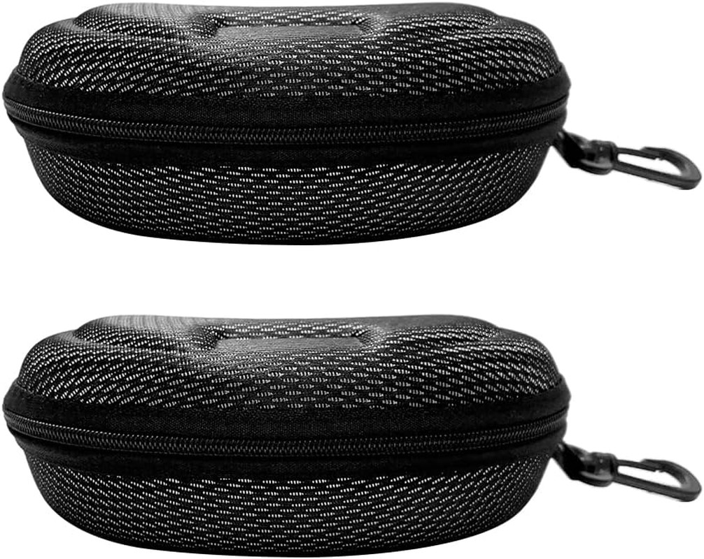 2 Pcs Zipper Hard Sunglasses Cases Portable  Eyeglasses Cases with Plastic Hook