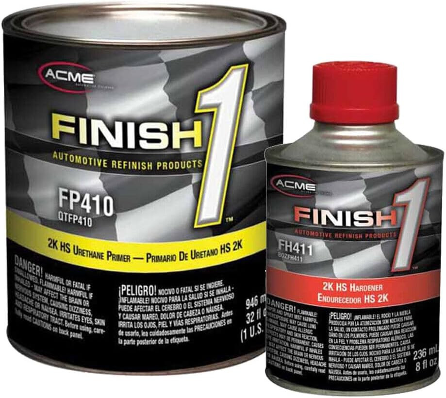 Sherwin-Williams Finish 1 FP410 High Build 2K HS Gray Urethane Primer Quart Kit