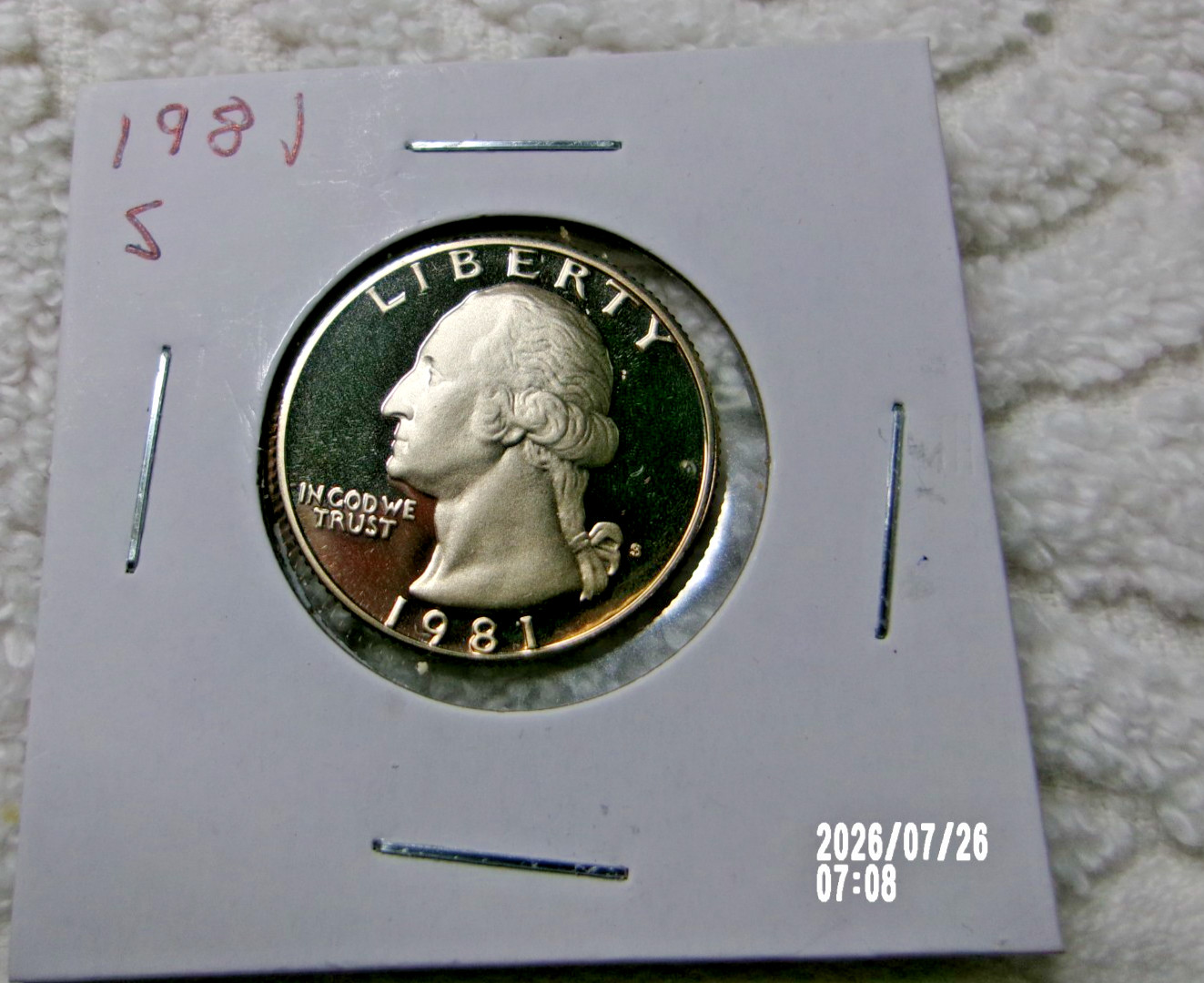 1981 S CLAD Proof Washington Quarter from Proof Set