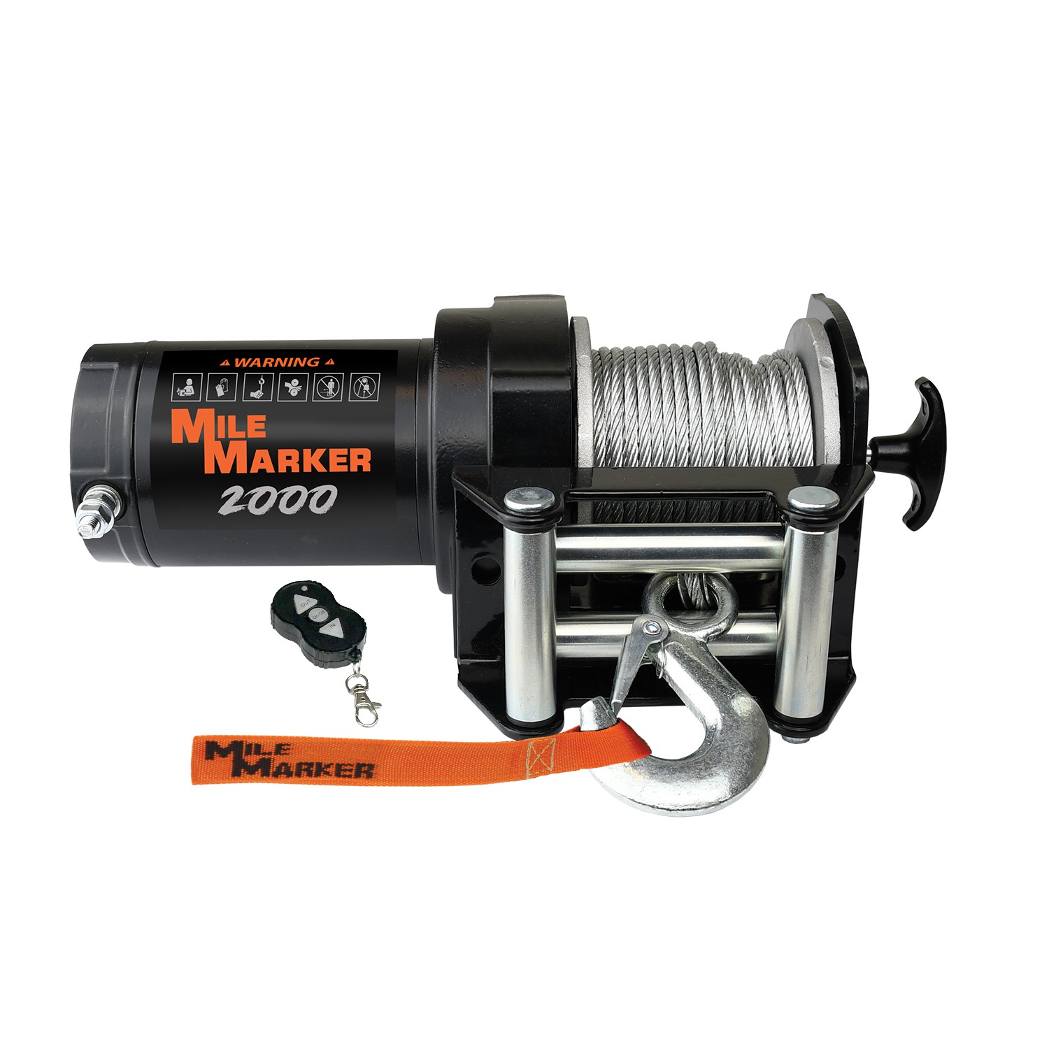Mile Marker 76-50200 2000 LB 12V Utility Winch w/Steel Cable & Wireless Remote