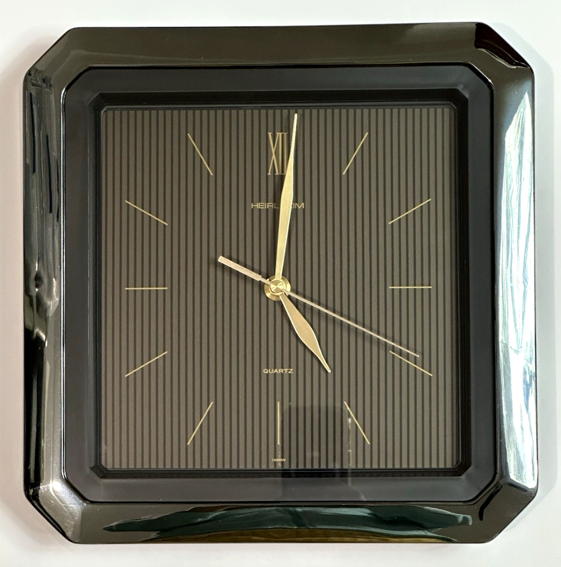 Vintage Heirloom Quartz Charcoal Modern Square Wall Clock 10 7/8"