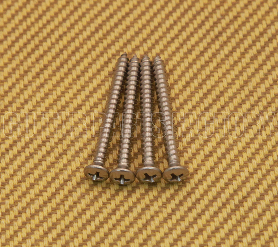GS-0005-005 (4) Neck Plate Mounting Screws - Stainless Steel For Guitar & Bass